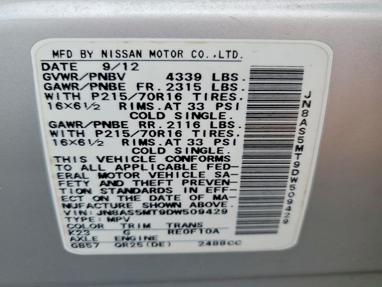 2013 Nissan Rogue S Silver vin: JN8AS5MT9DW509429