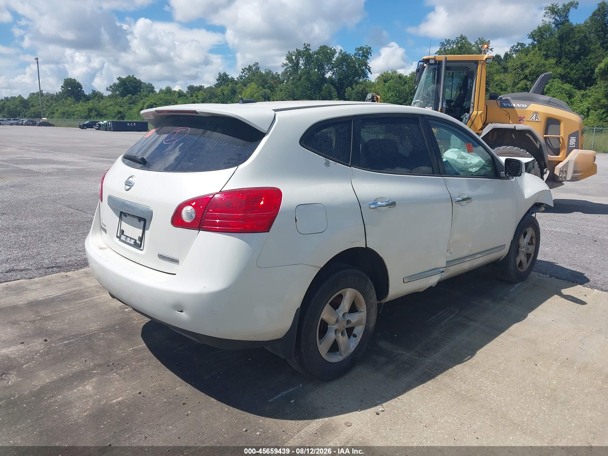 2013 Nissan Rogue S White vin: JN8AS5MT9DW520317