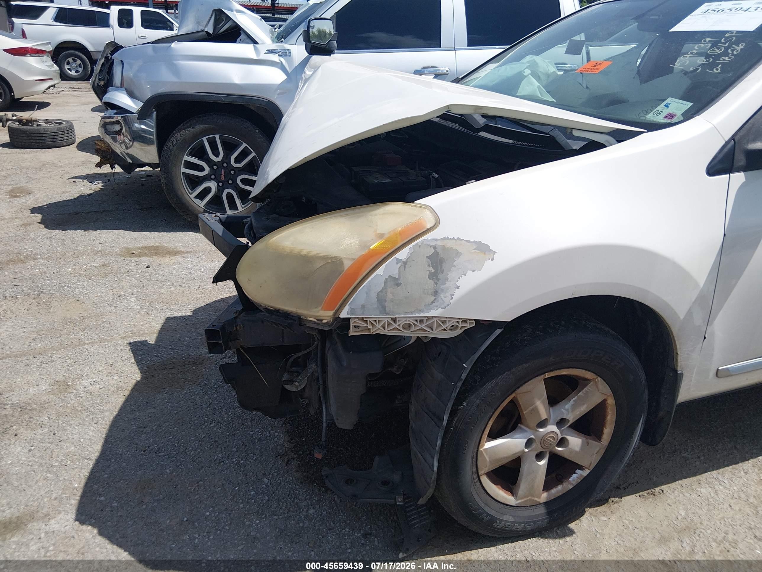 2013 Nissan Rogue S White vin: JN8AS5MT9DW520317
