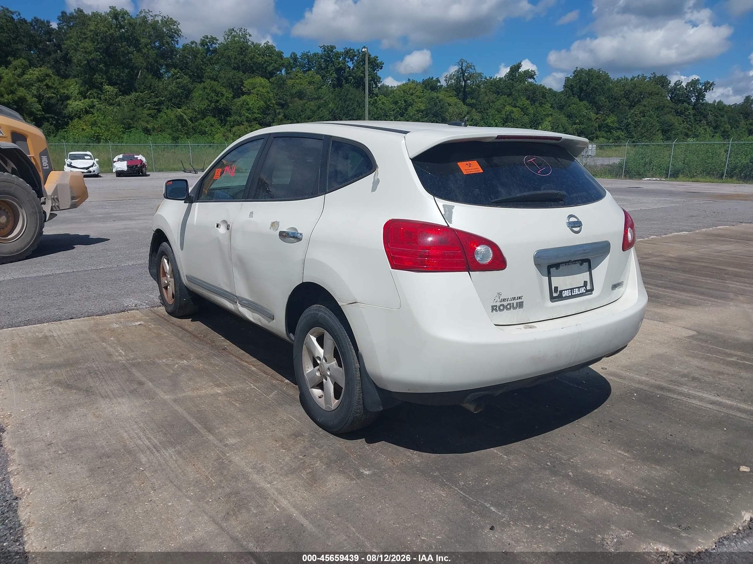 2013 Nissan Rogue S White vin: JN8AS5MT9DW520317