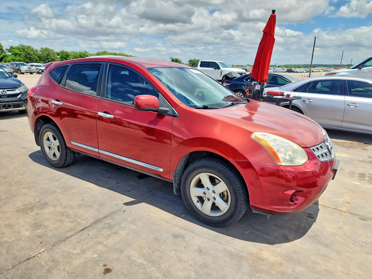 2013 Nissan Rogue S Red vin: JN8AS5MT9DW521757