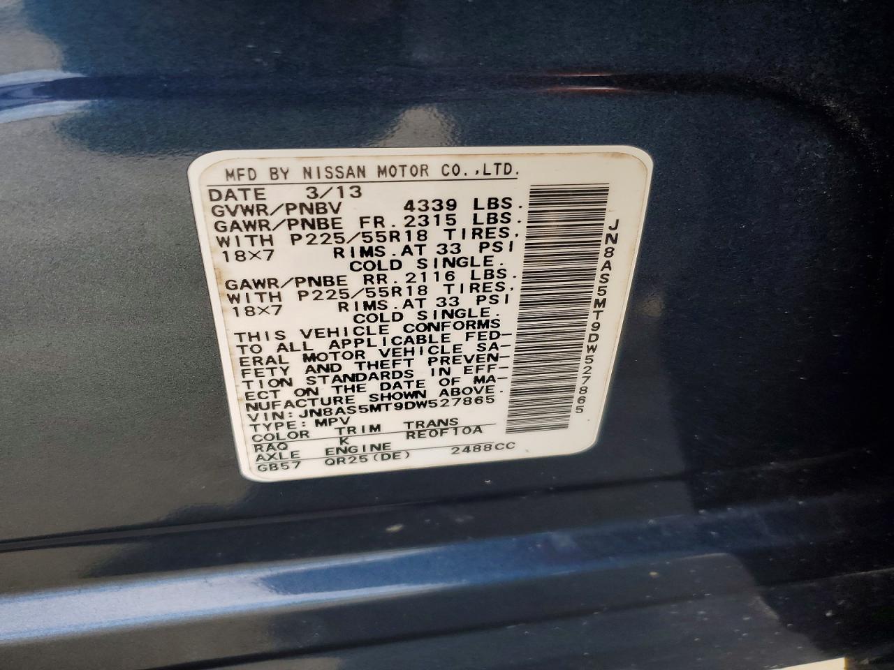 2013 Nissan Rogue S Gray vin: JN8AS5MT9DW527865