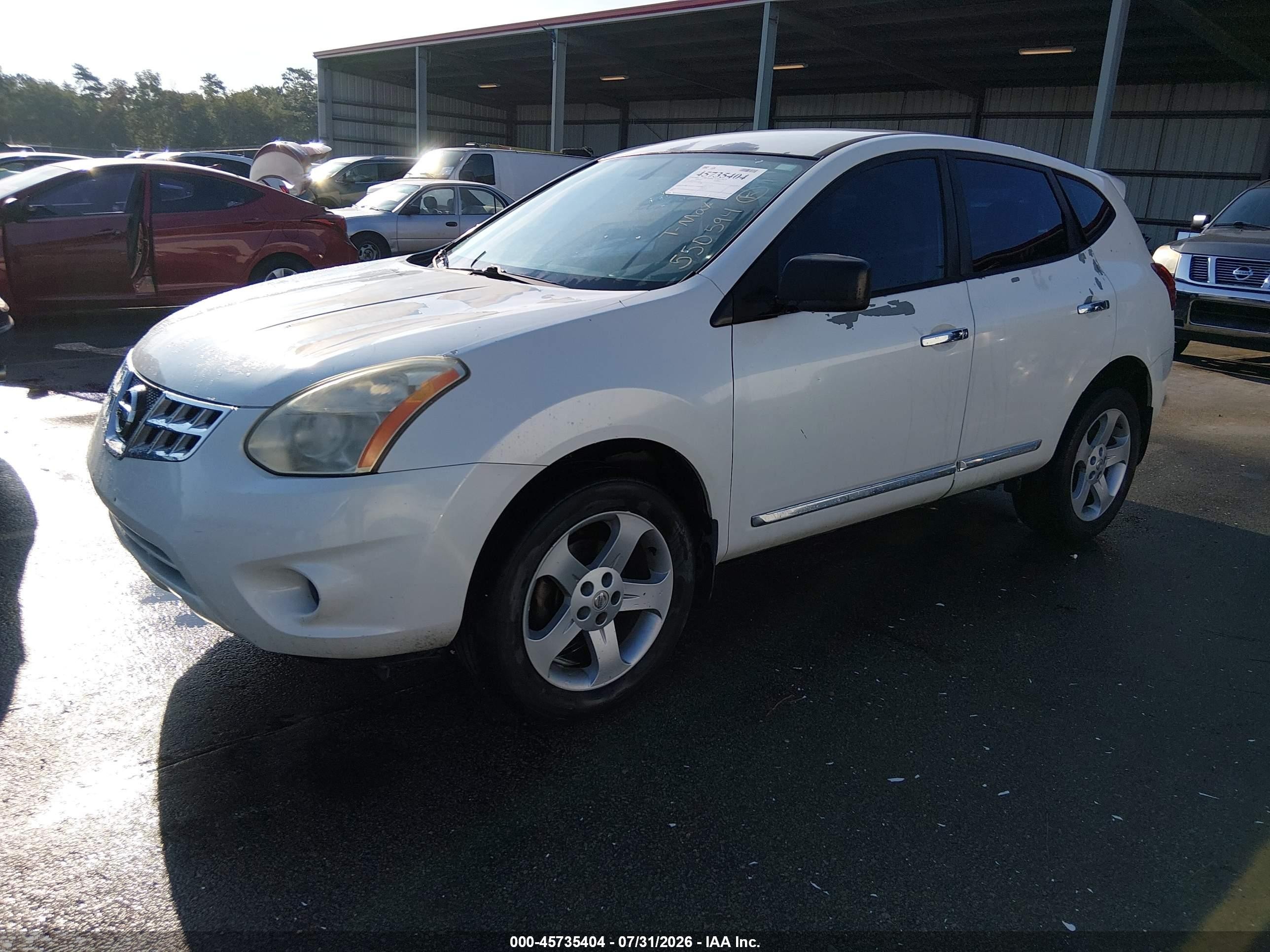 2013 Nissan Rogue S Белый vin: JN8AS5MT9DW550594