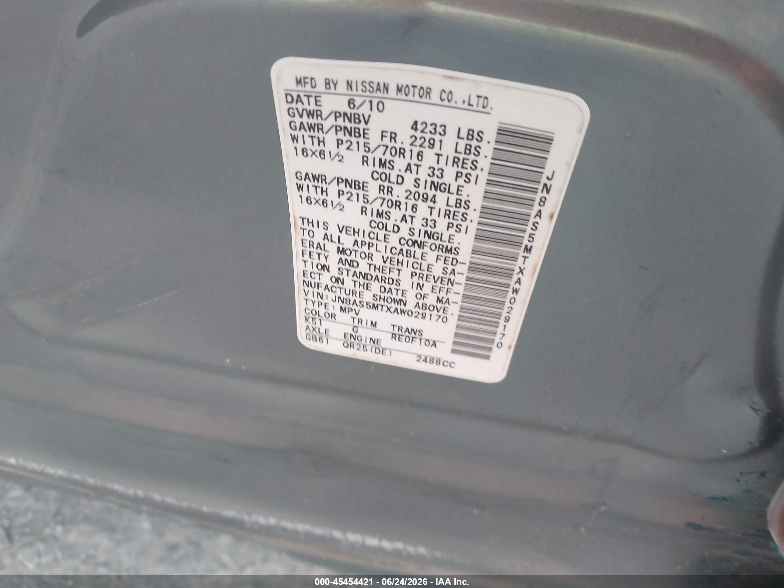 2010 Nissan Rogue S Gray vin: JN8AS5MTXAW029170