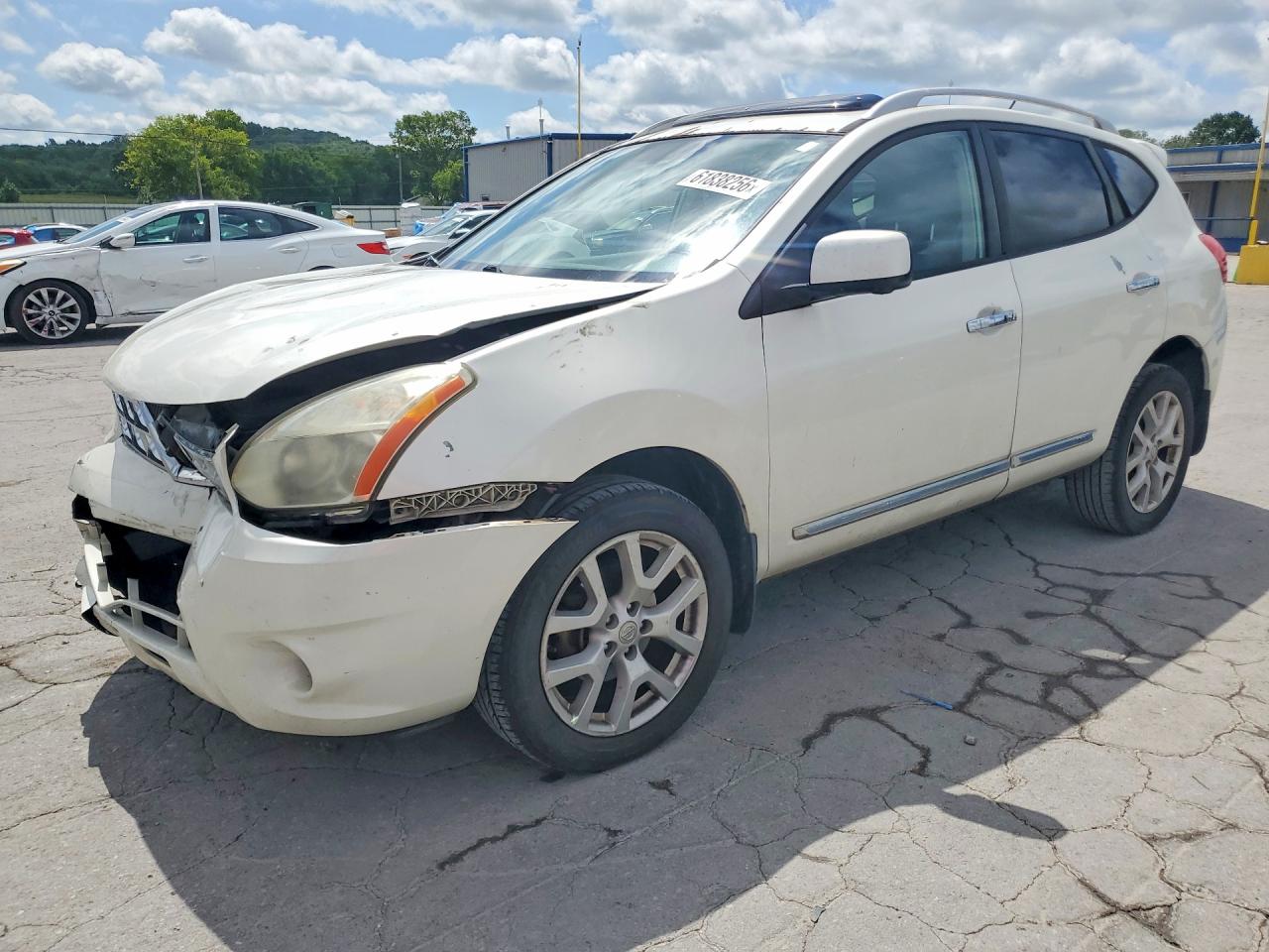 2012 Nissan Rogue S White vin: JN8AS5MTXCW257088
