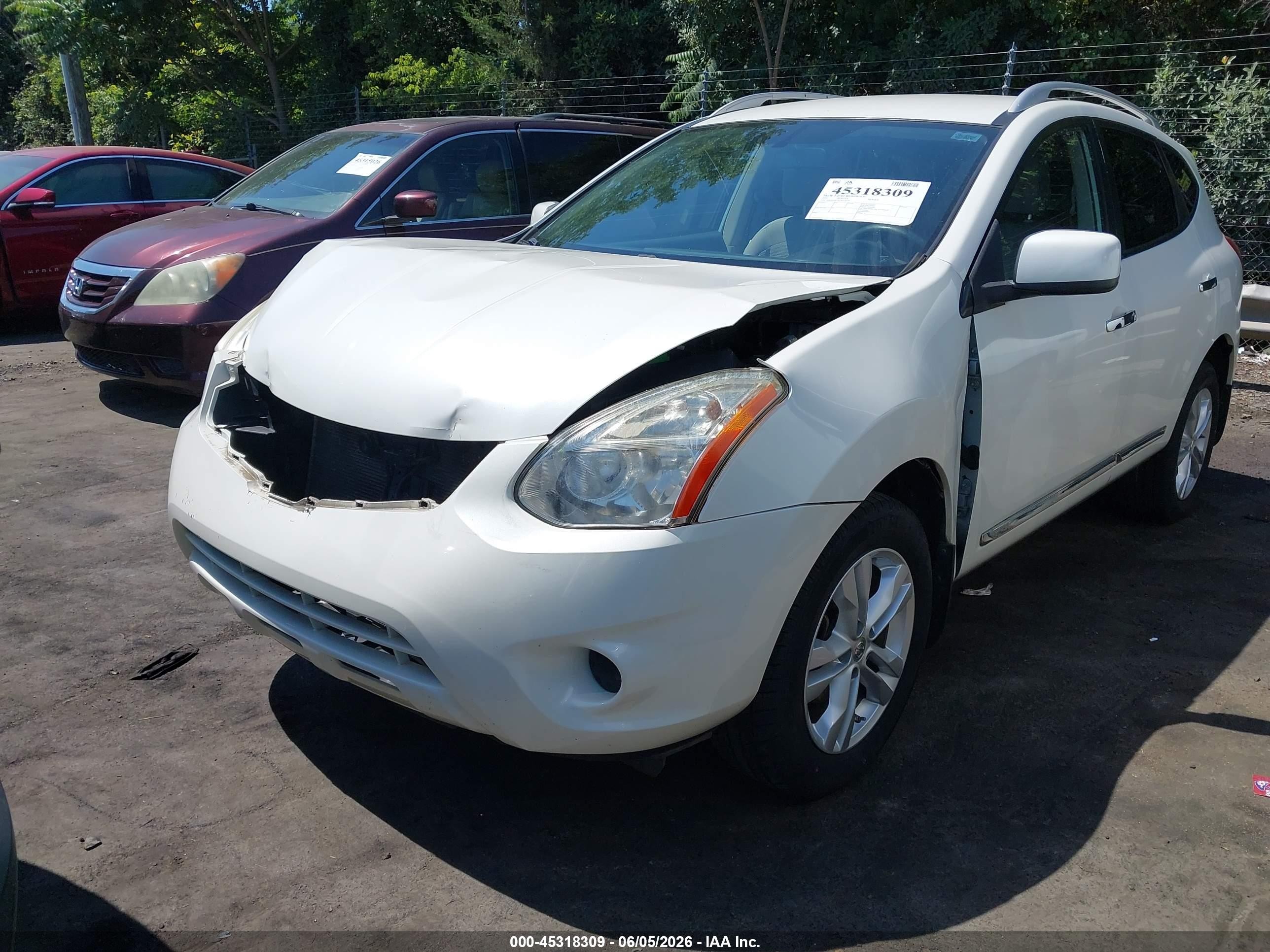 2012 Nissan Rogue Sv White vin: JN8AS5MTXCW275624