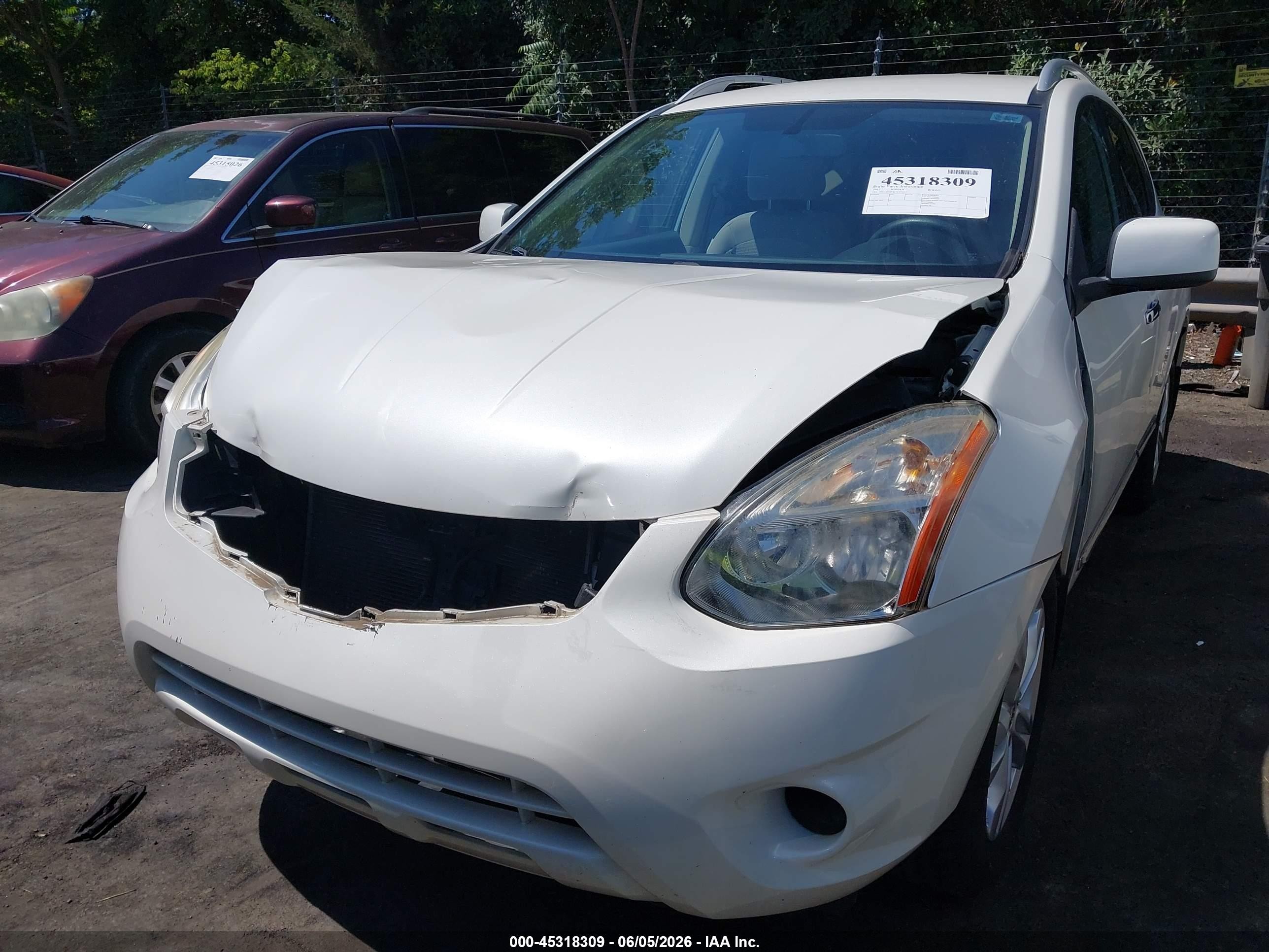 2012 Nissan Rogue Sv White vin: JN8AS5MTXCW275624