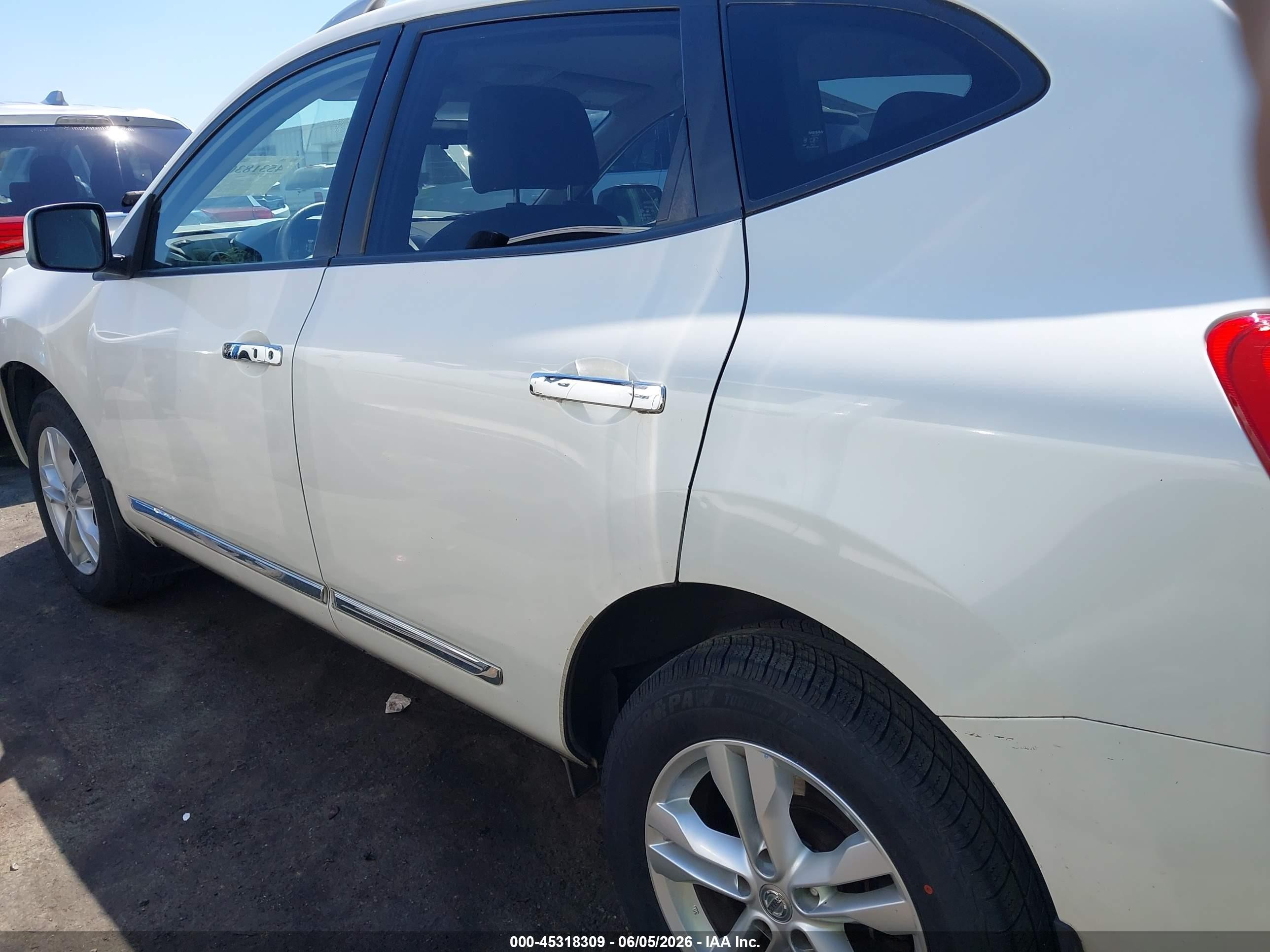 2012 Nissan Rogue Sv White vin: JN8AS5MTXCW275624