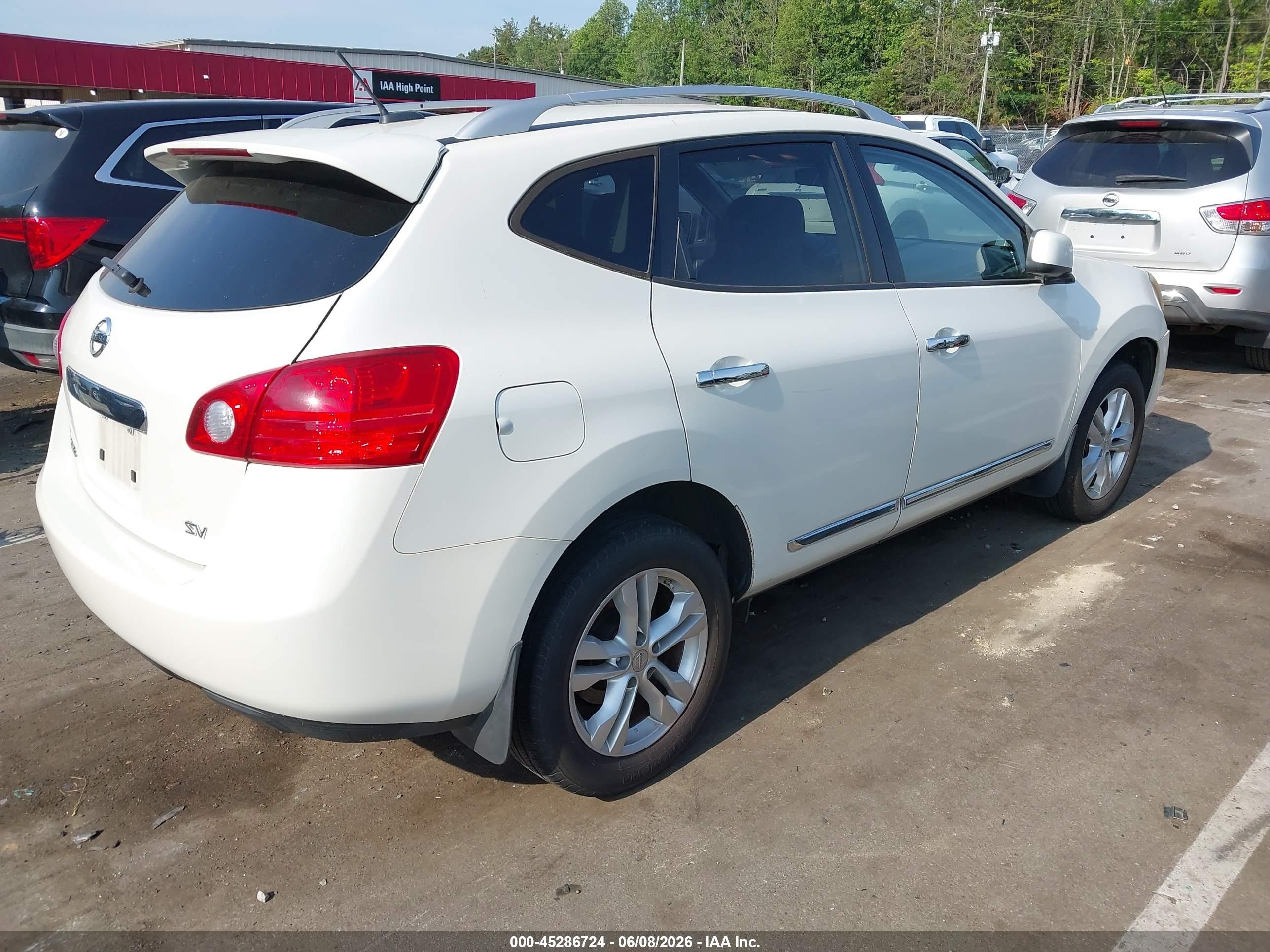 2012 Nissan Rogue Sv White vin: JN8AS5MTXCW288616