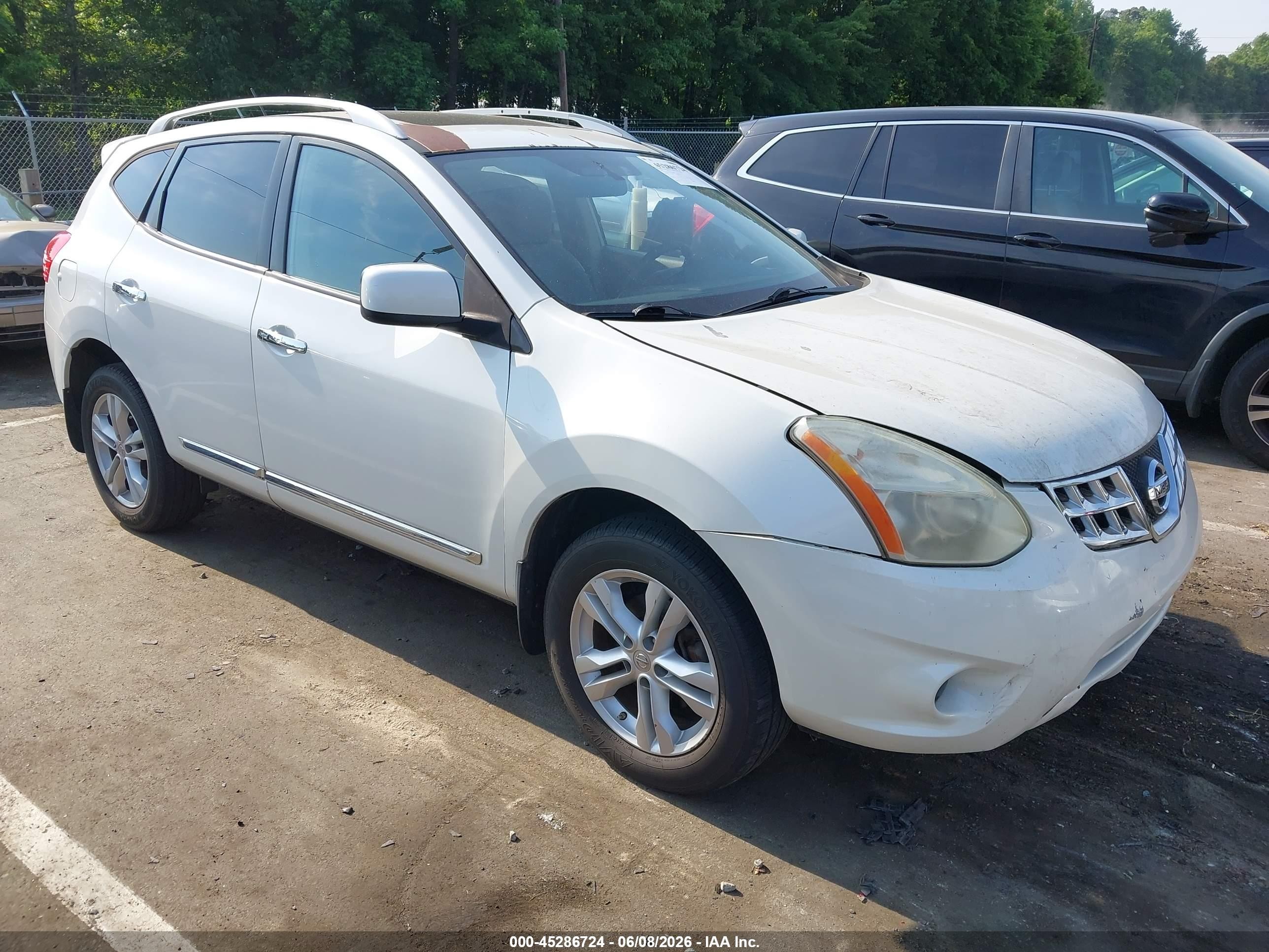 2012 Nissan Rogue Sv White vin: JN8AS5MTXCW288616