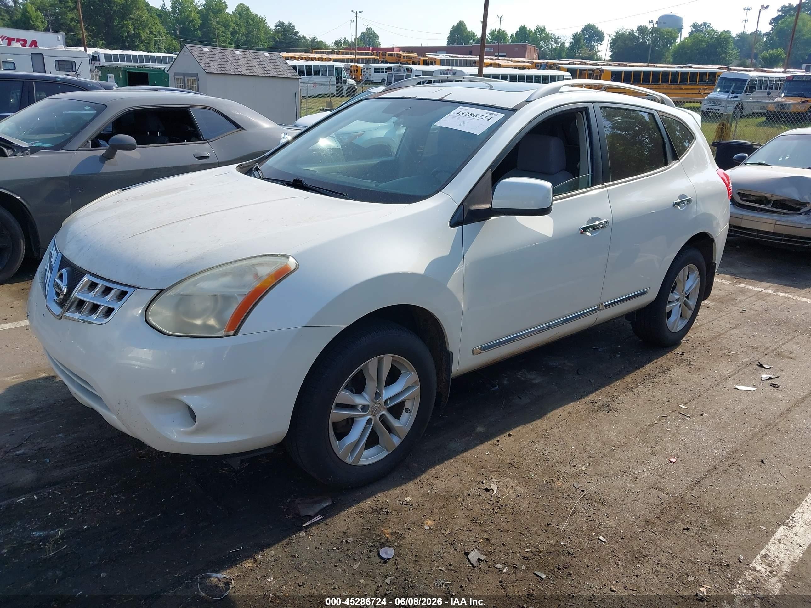 2012 Nissan Rogue Sv White vin: JN8AS5MTXCW288616