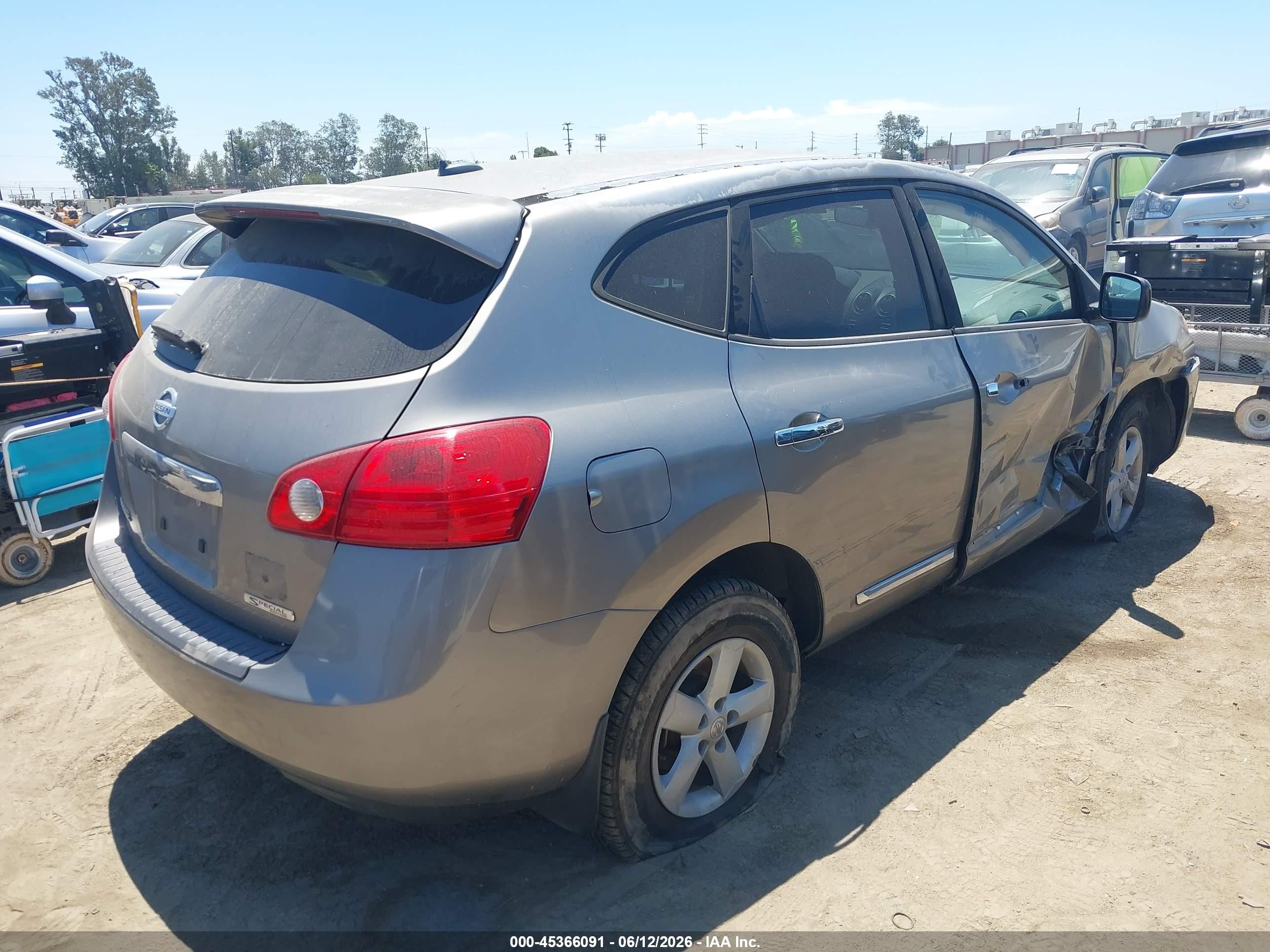 2012 Nissan Rogue S Серый vin: JN8AS5MTXCW600501