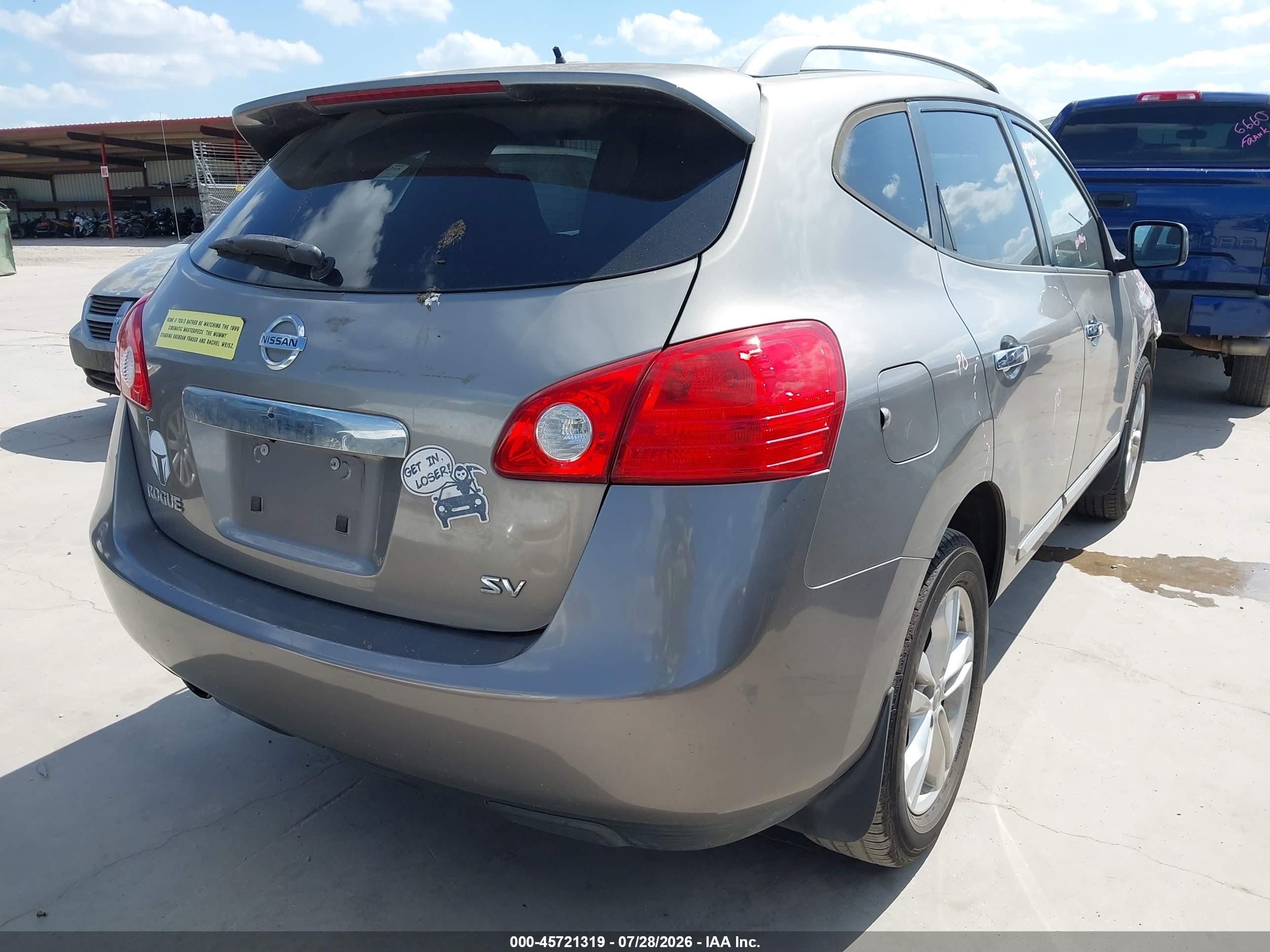 2012 Nissan Rogue Sv Серый vin: JN8AS5MTXCW607089