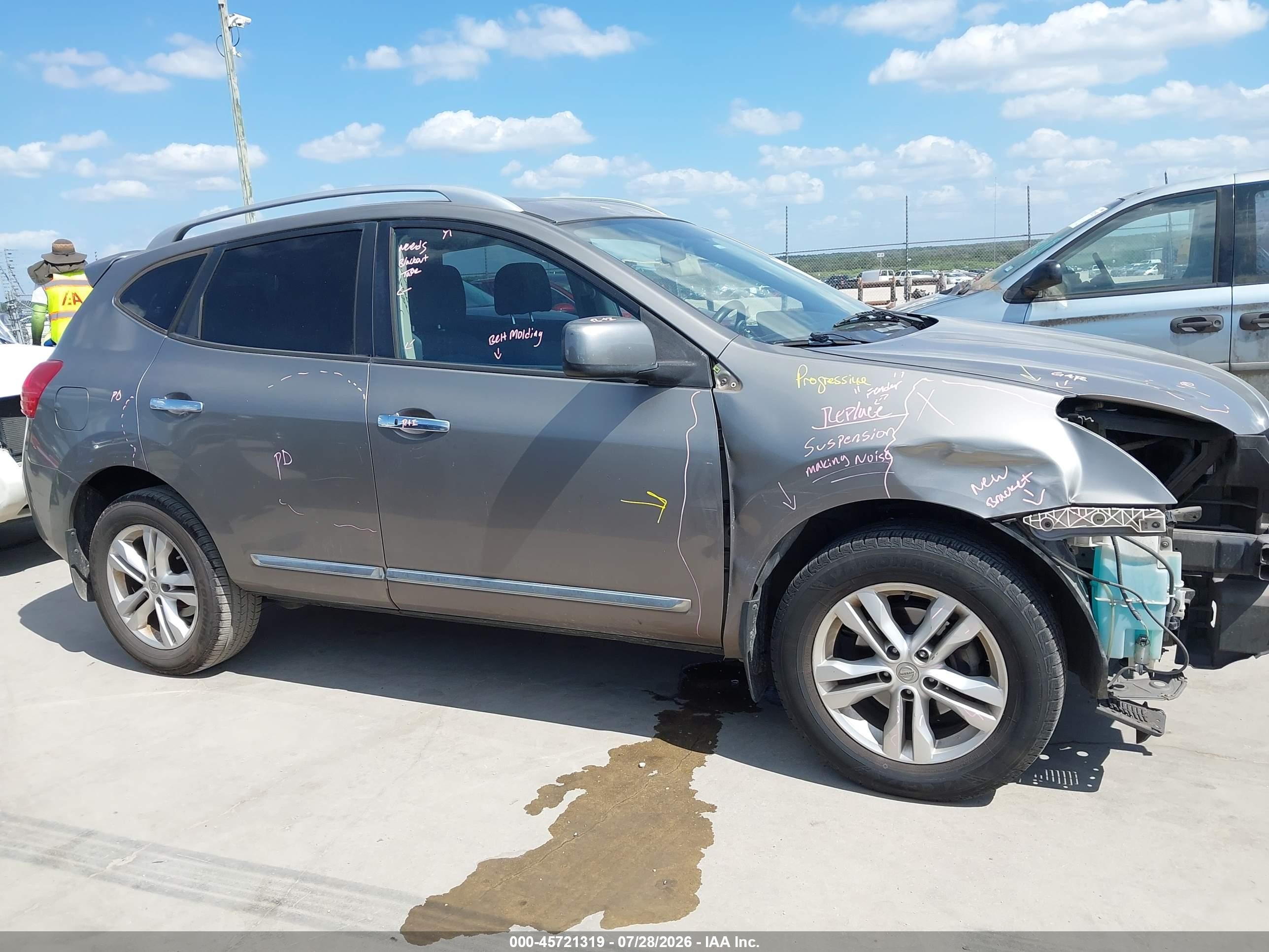 2012 Nissan Rogue Sv Серый vin: JN8AS5MTXCW607089