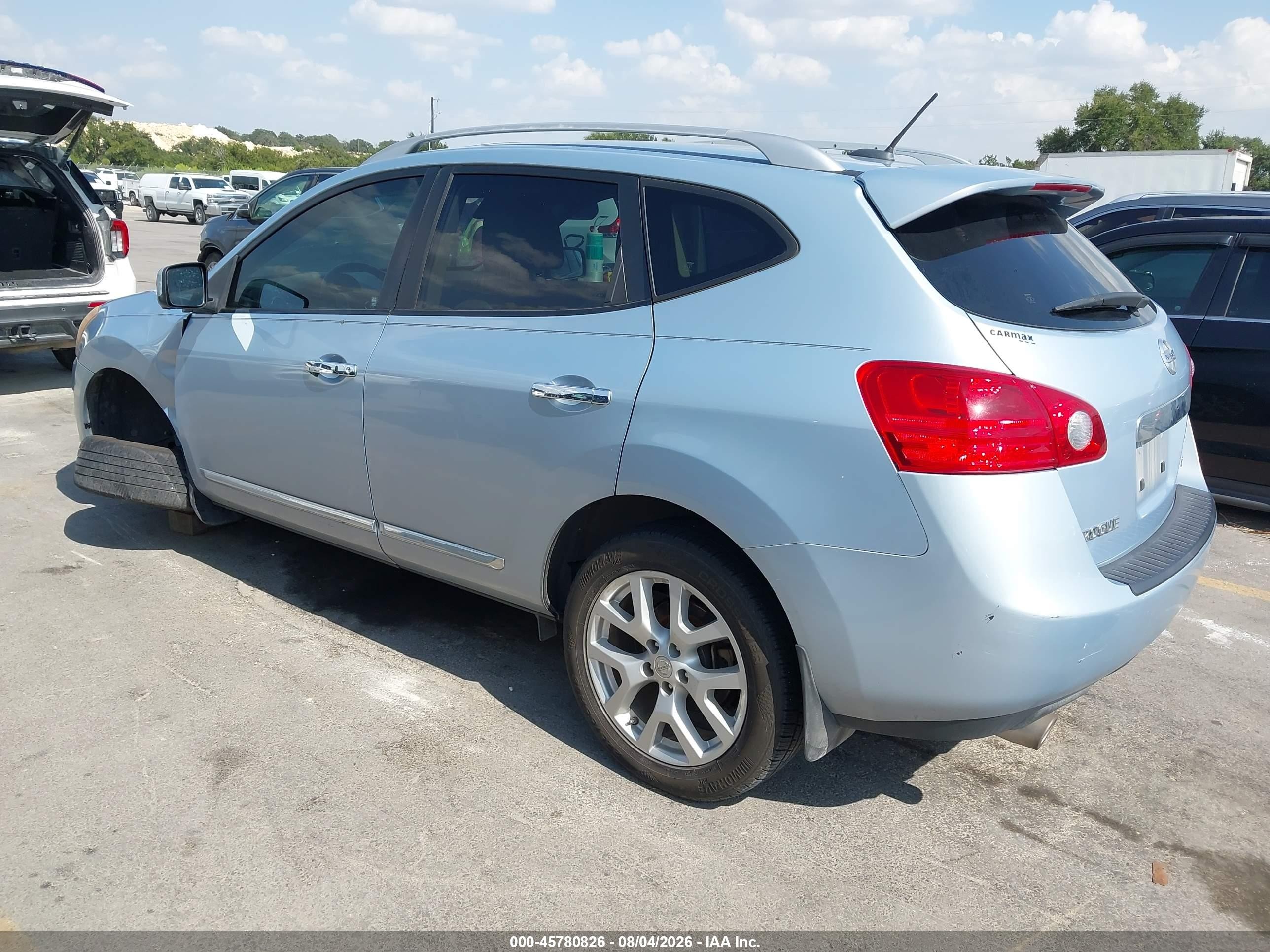 2013 Nissan Rogue Sv W/sl Pkg Light Blue vin: JN8AS5MTXDW007528