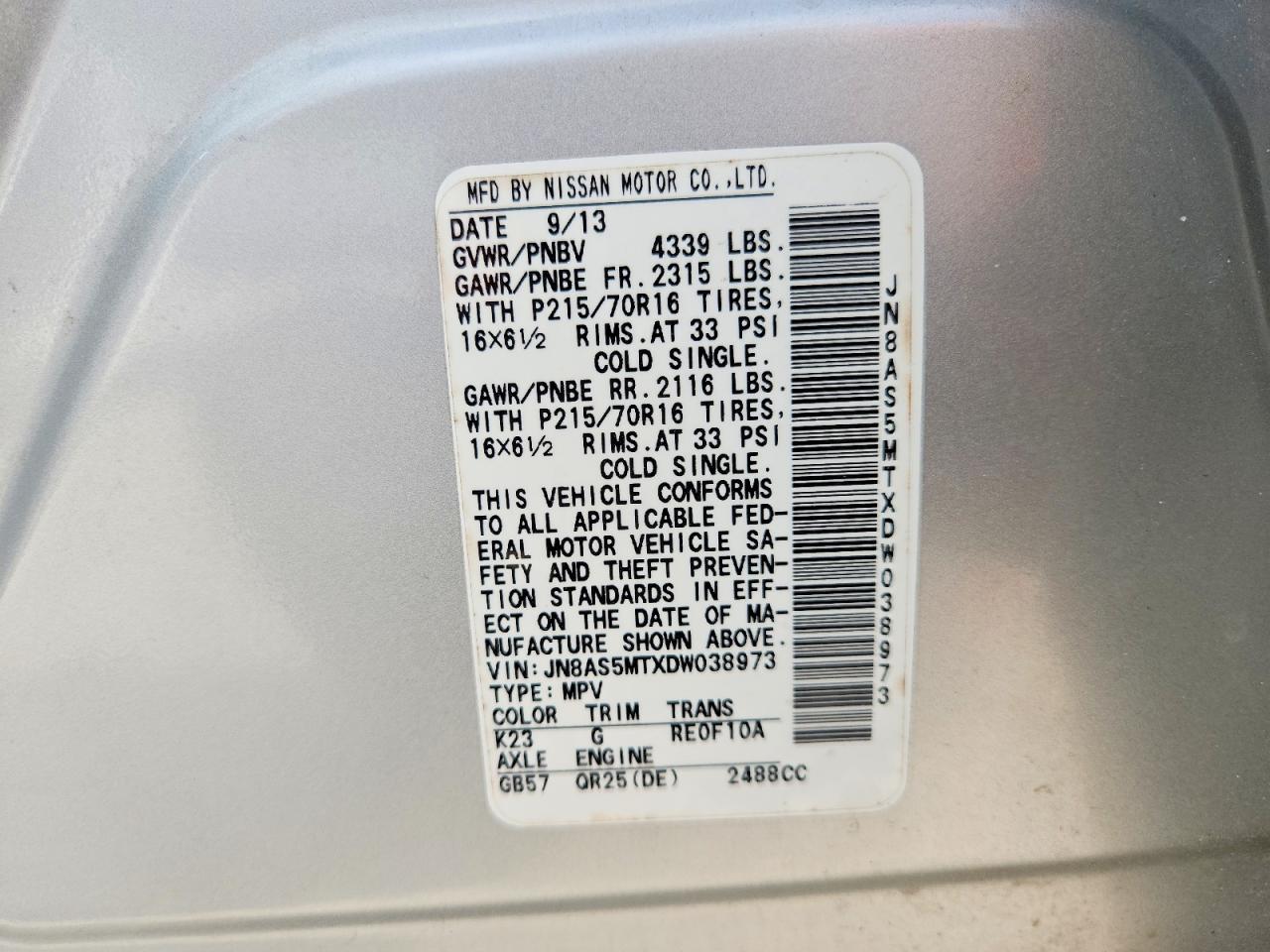 2013 Nissan Rogue S Silver vin: JN8AS5MTXDW038973