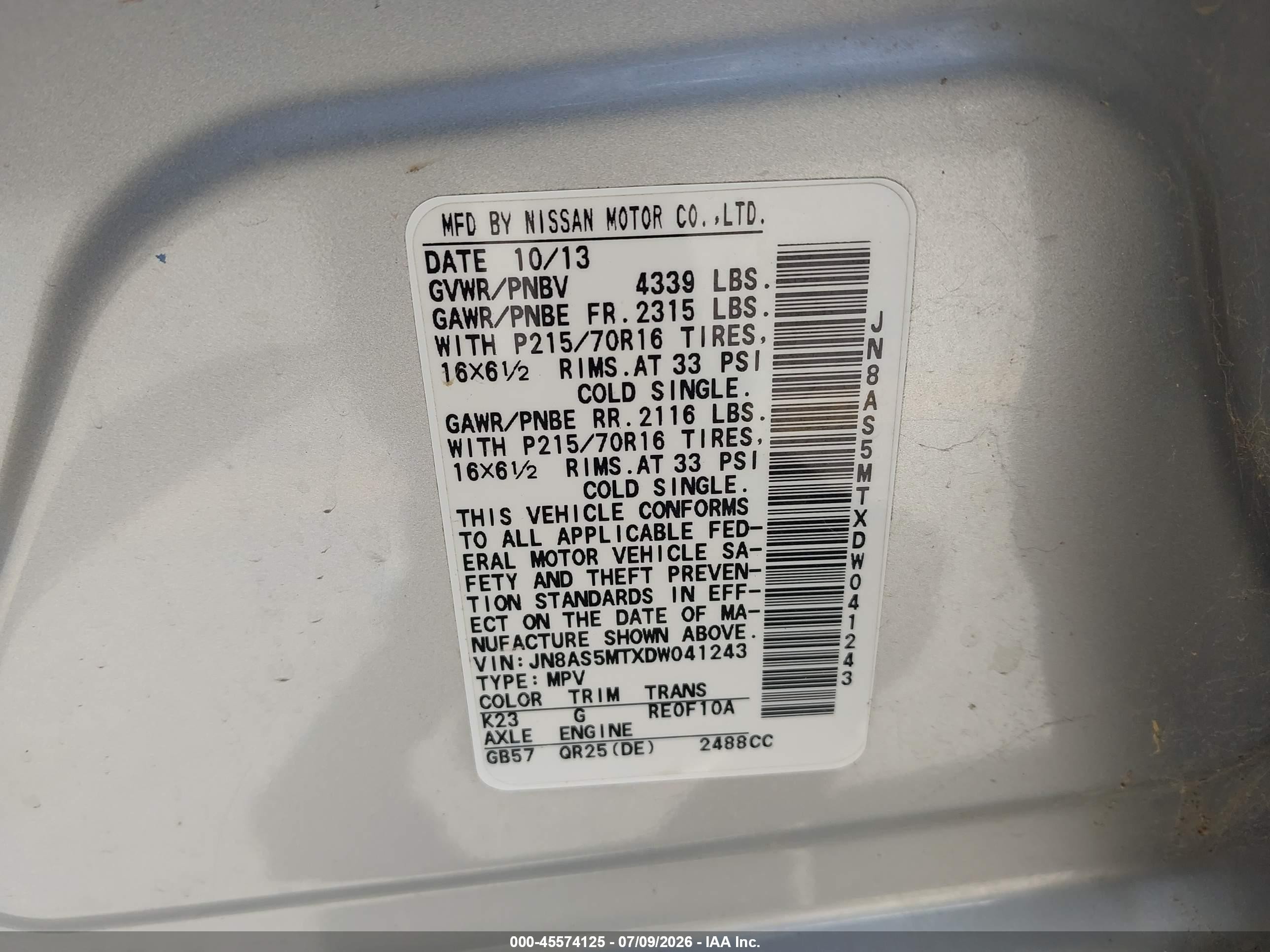 2013 Nissan Rogue S Silver vin: JN8AS5MTXDW041243
