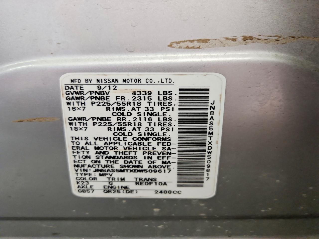 2013 Nissan Rogue S Silver vin: JN8AS5MTXDW509617
