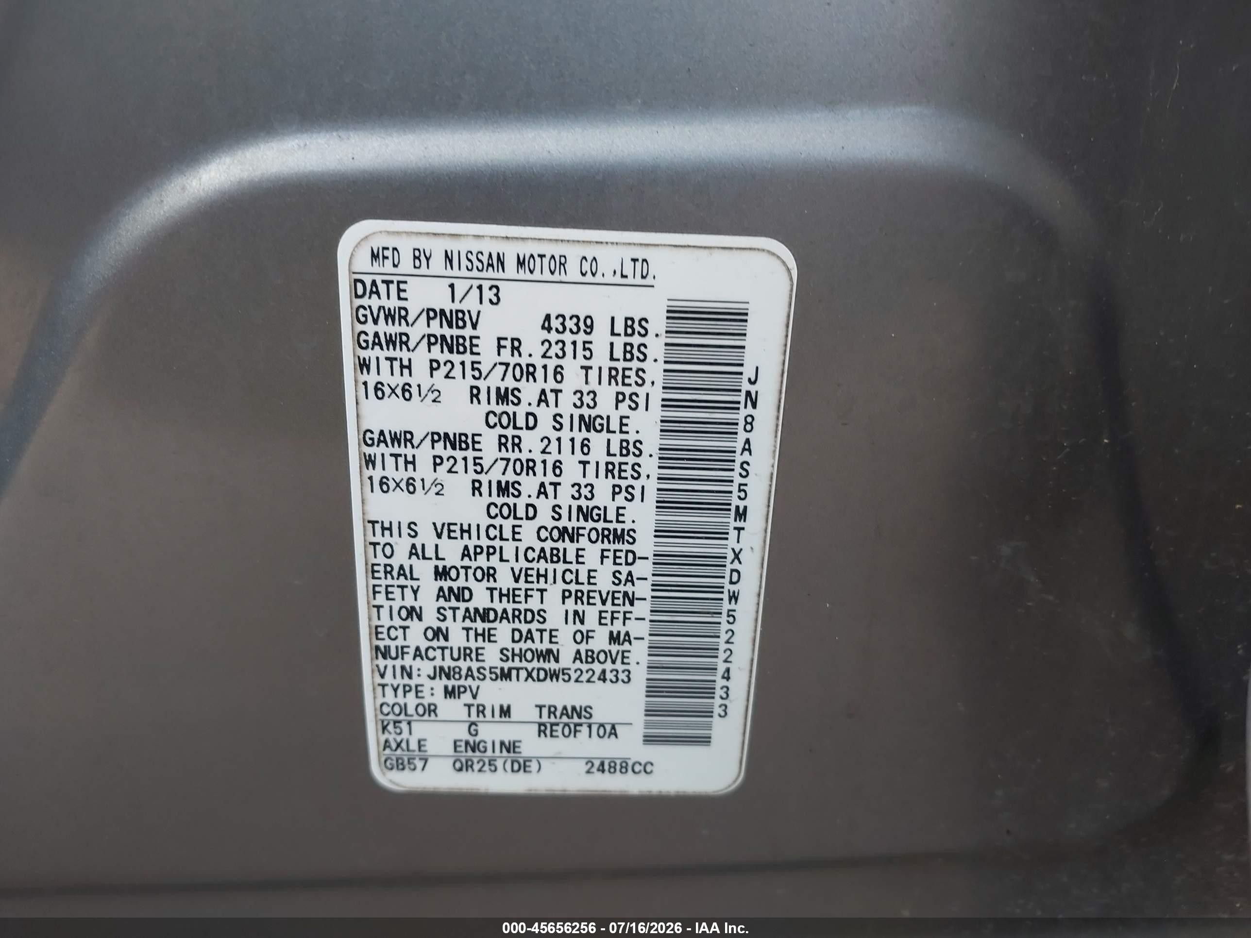 2013 Nissan Rogue S Silver vin: JN8AS5MTXDW522433