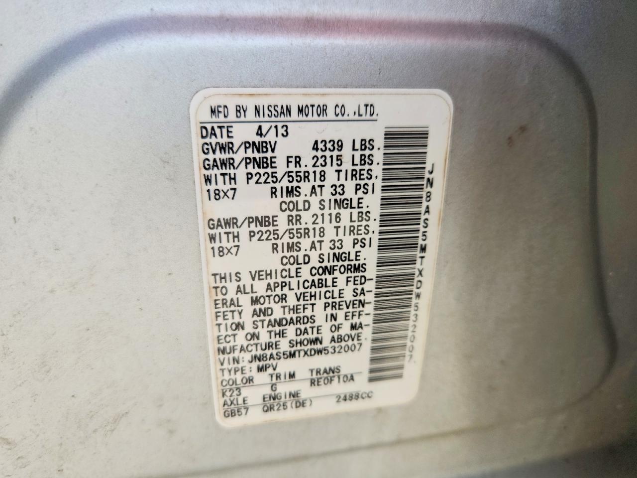 2013 Nissan Rogue S Silver vin: JN8AS5MTXDW532007