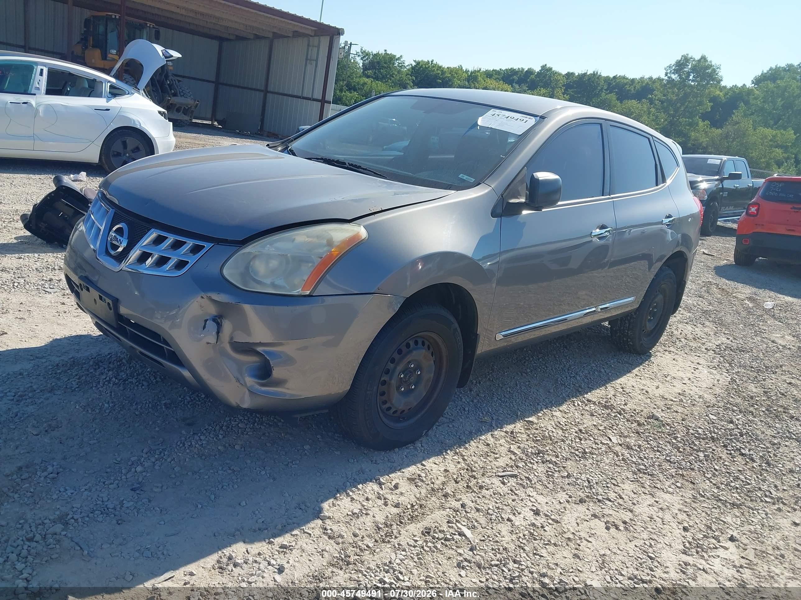 2013 Nissan Rogue S Gray vin: JN8AS5MTXDW544660