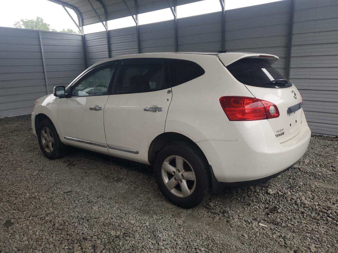 2013 Nissan Rogue S White vin: JN8AS5MTXDW554282 Damage: Left Rear Door, Peeling, 1 To 2 Inches