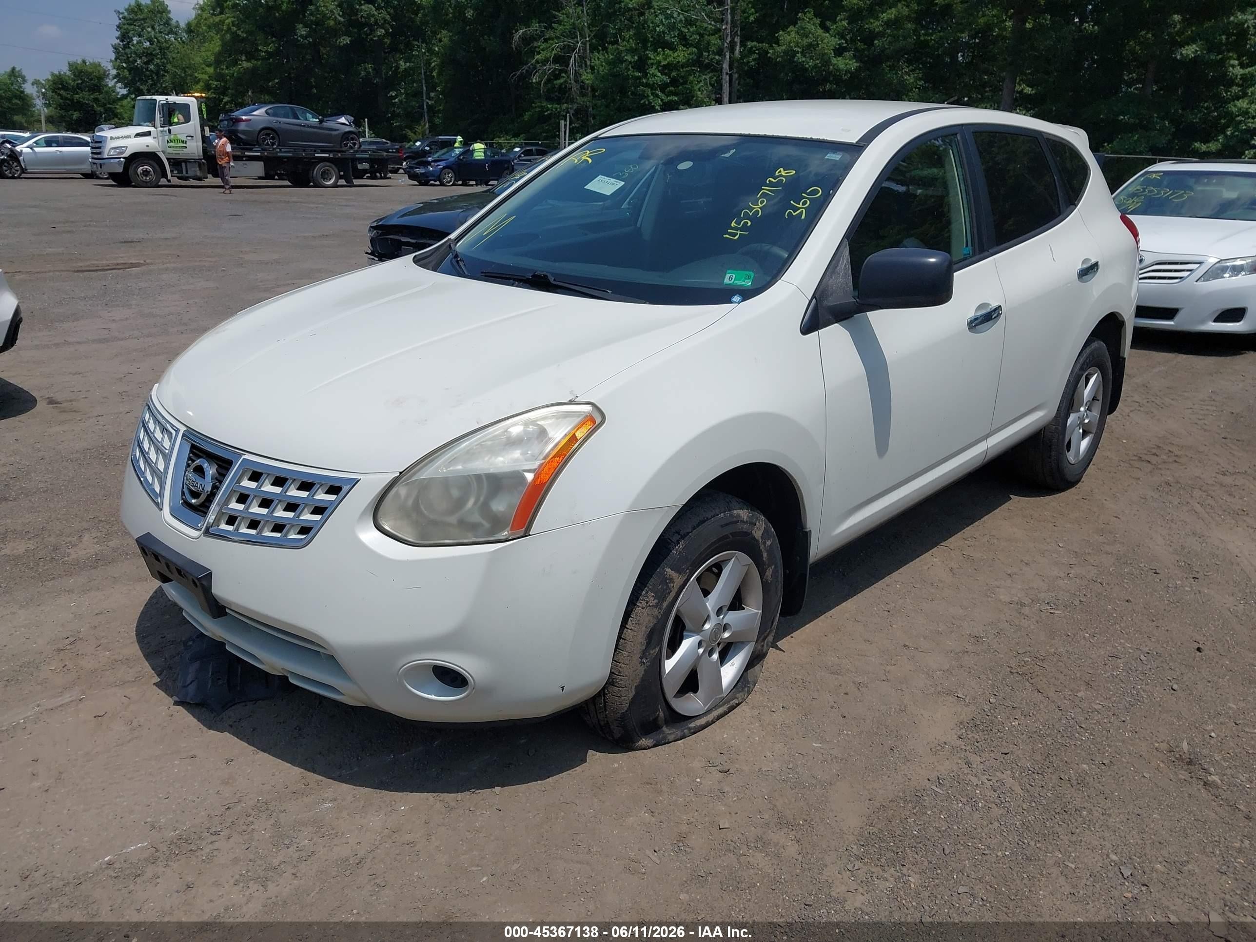 2010 Nissan Rogue S White vin: JN8AS5MV0AW101804