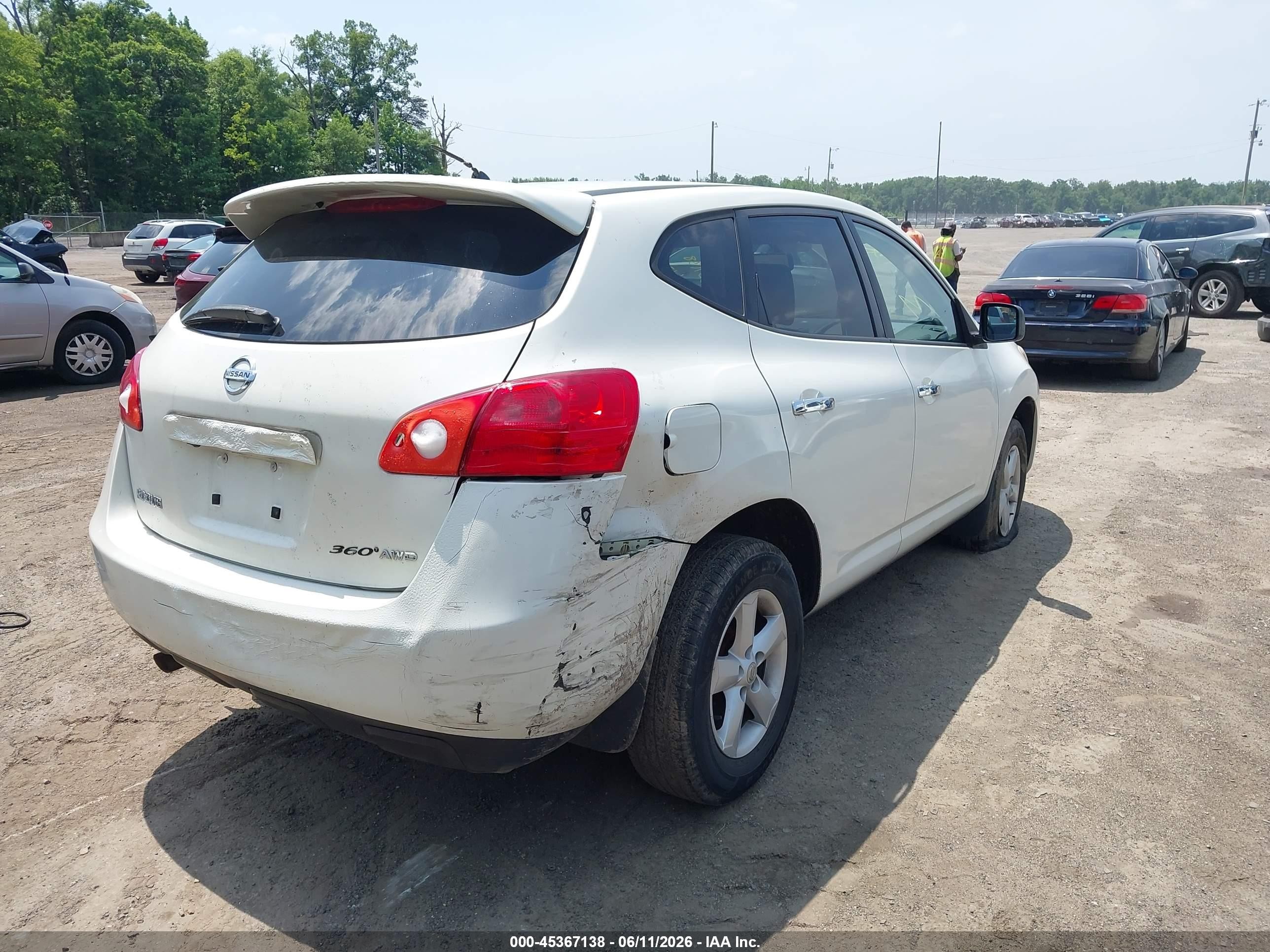 2010 Nissan Rogue S White vin: JN8AS5MV0AW101804