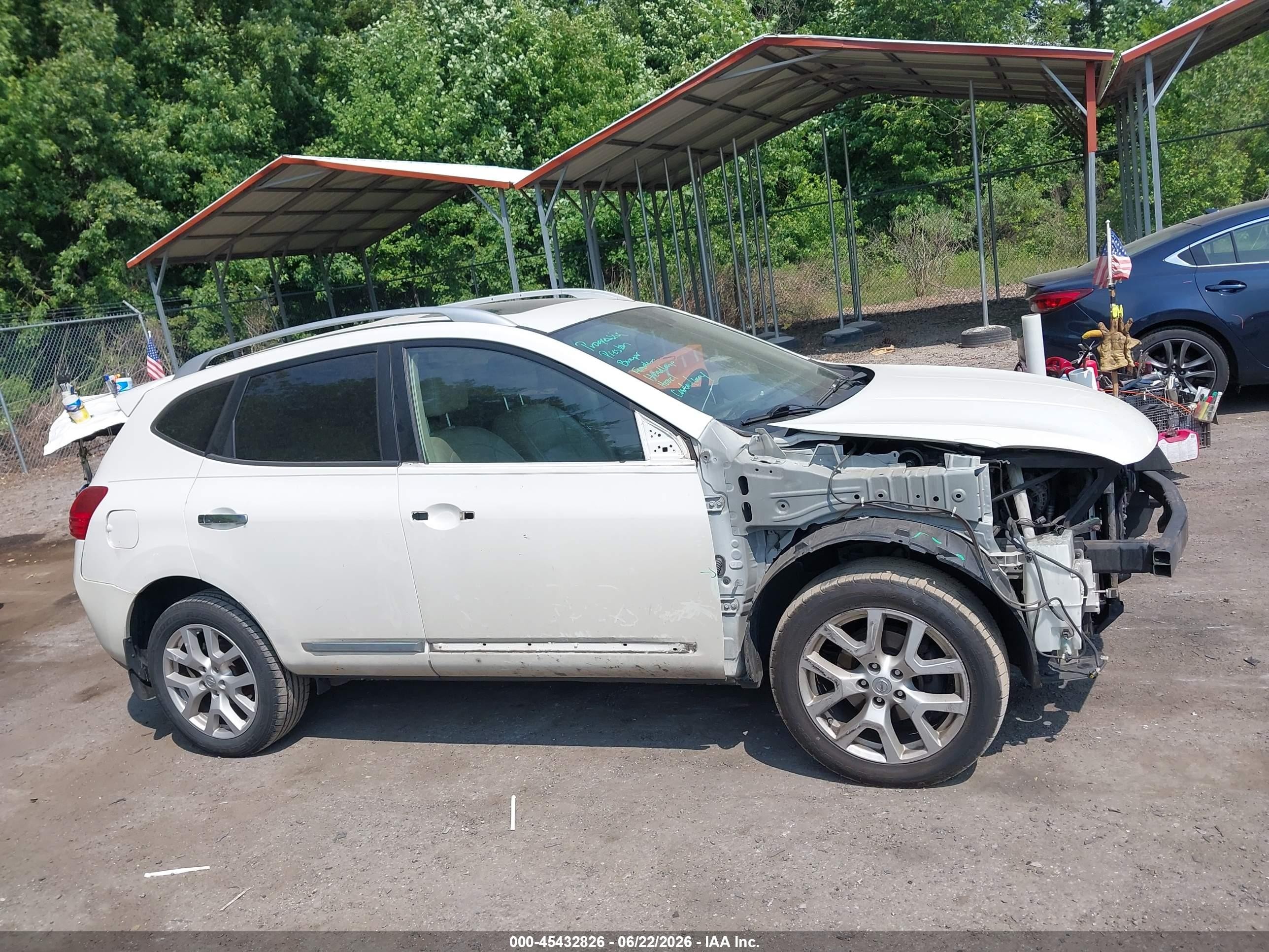 2011 Nissan Rogue Sv White vin: JN8AS5MV0BW259464