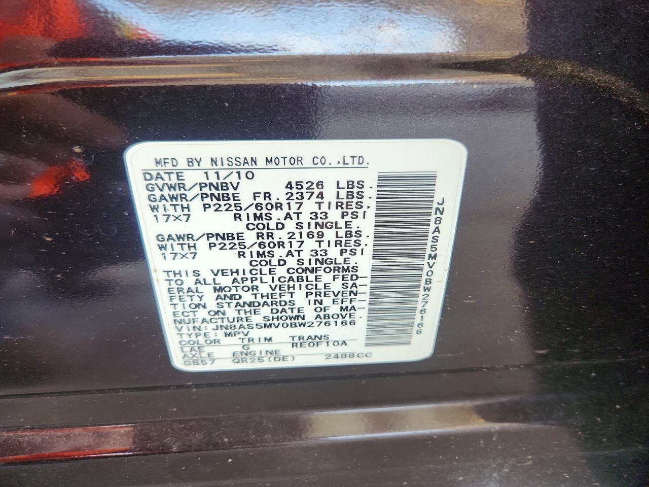 2011 Nissan Rogue S Purple vin: JN8AS5MV0BW276166