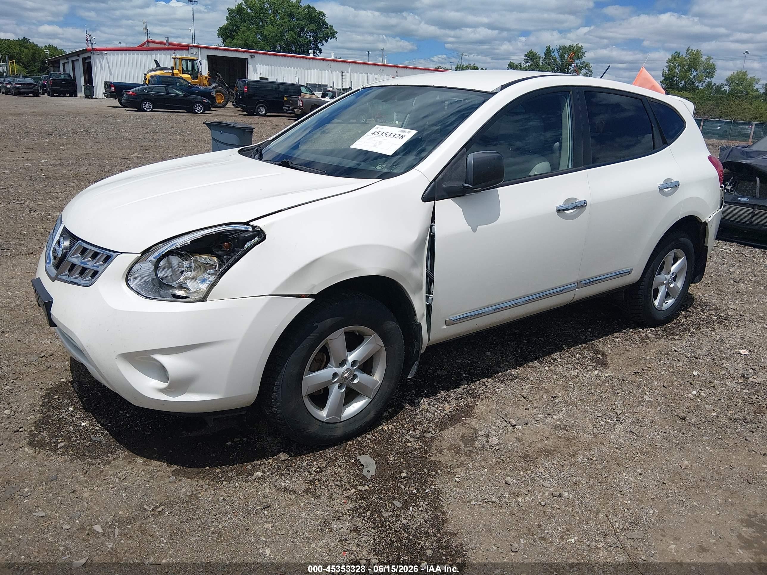 2012 Nissan Rogue S White vin: JN8AS5MV0CW360179