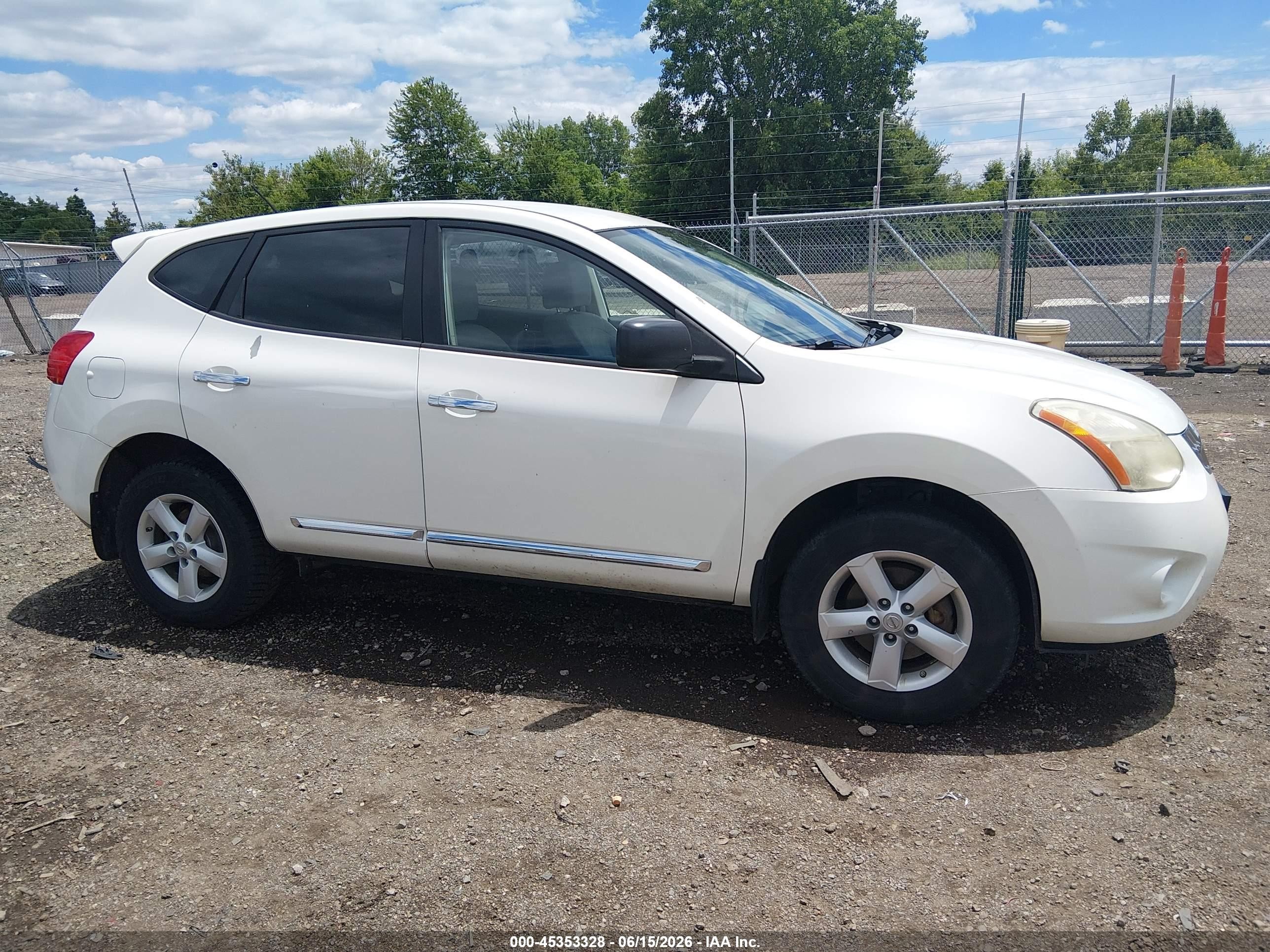 2012 Nissan Rogue S White vin: JN8AS5MV0CW360179