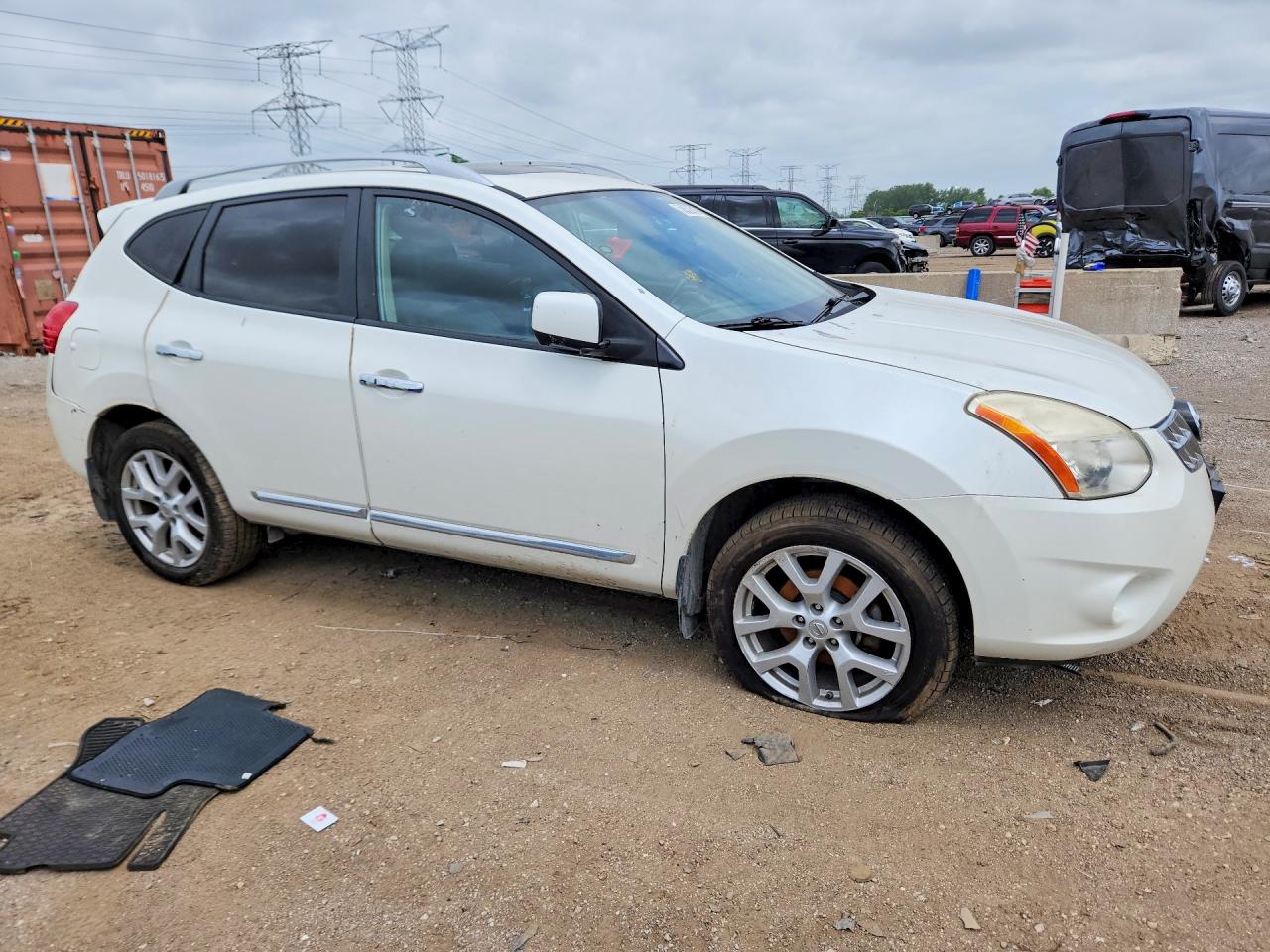 2012 Nissan Rogue S White vin: JN8AS5MV0CW379668