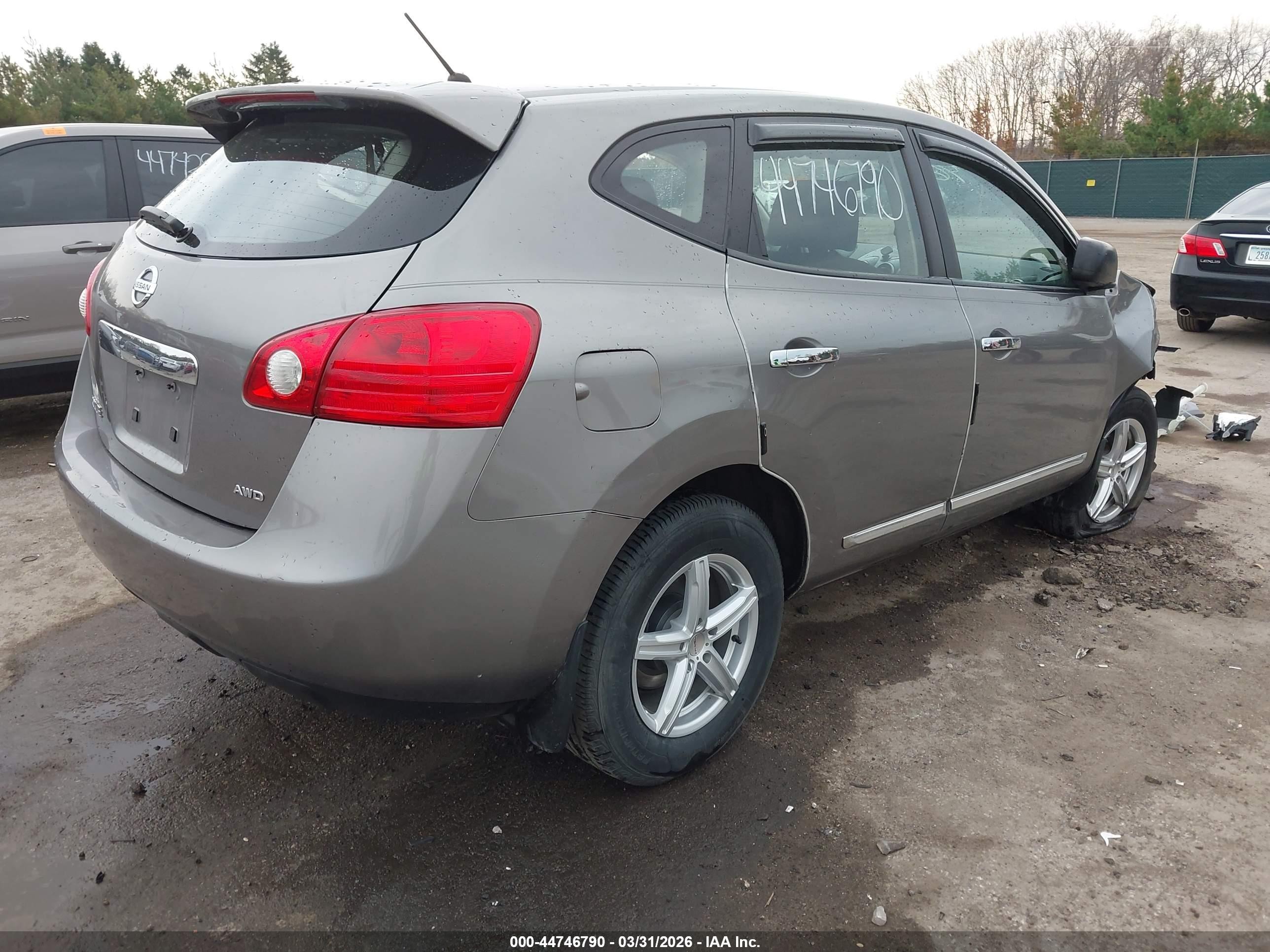 2012 Nissan Rogue S Gray vin: JN8AS5MV0CW389357