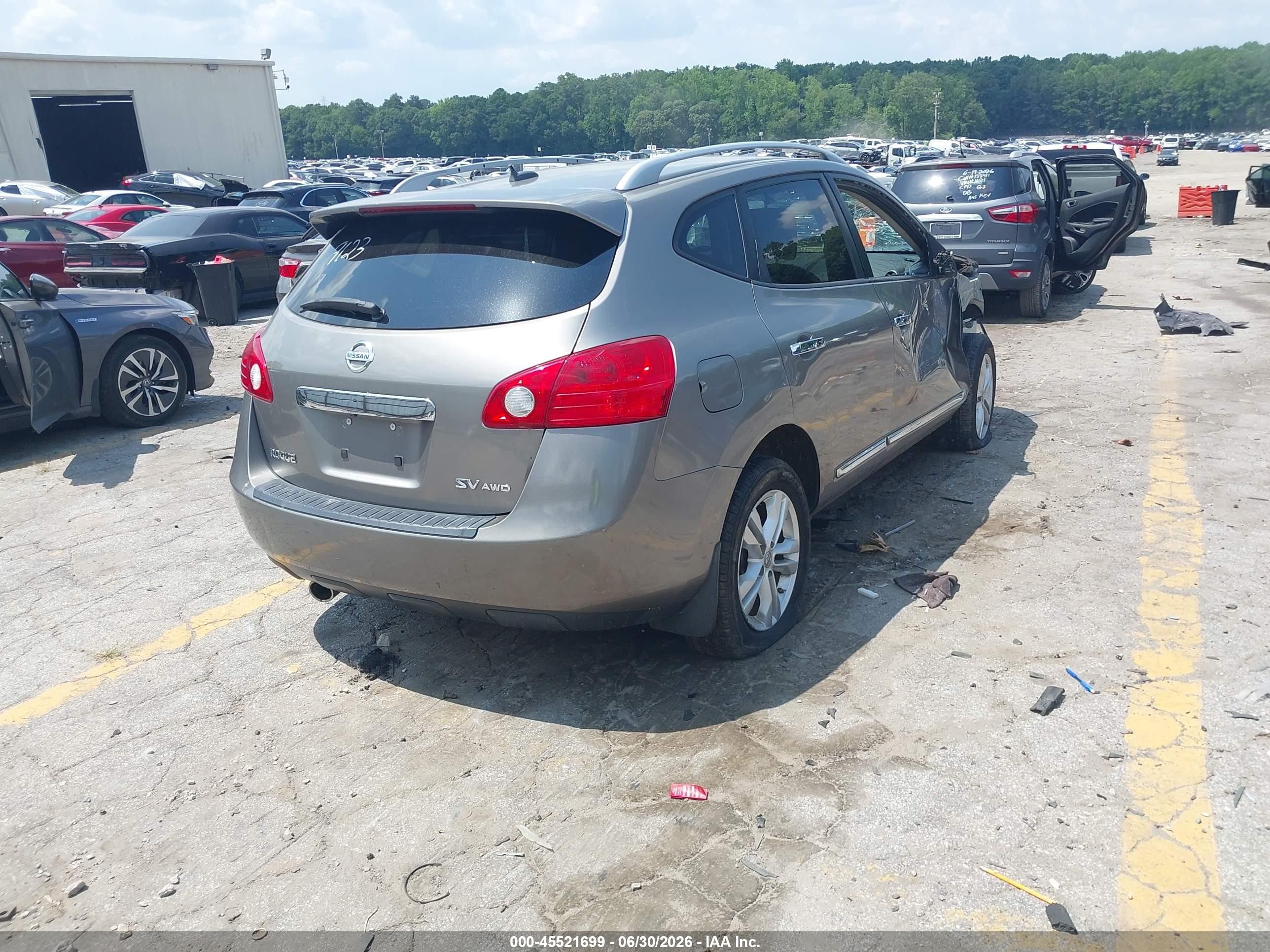 2012 Nissan Rogue Sv Серый vin: JN8AS5MV0CW391237