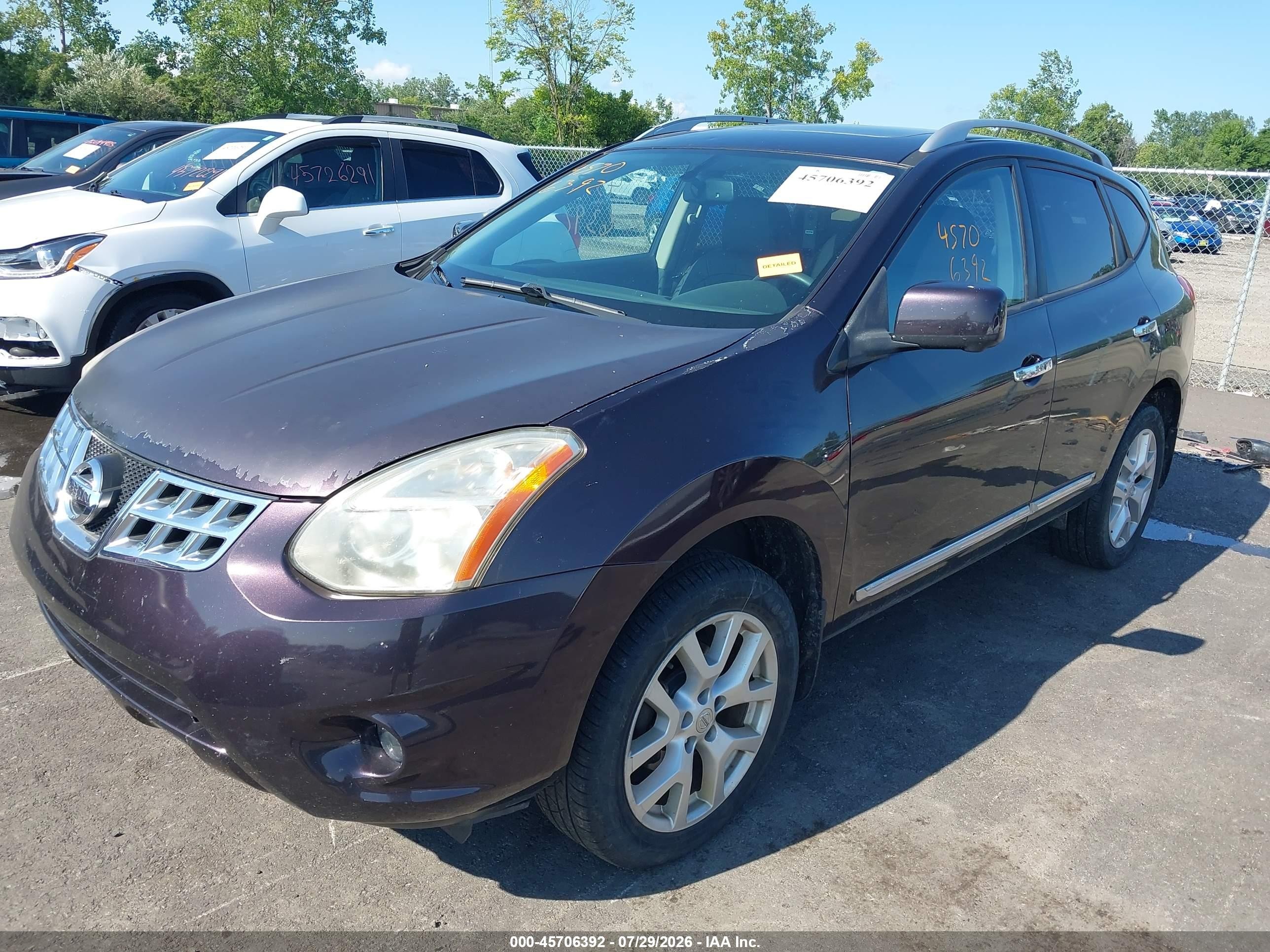 2012 Nissan Rogue Sv W/sl Pkg Black vin: JN8AS5MV0CW405430