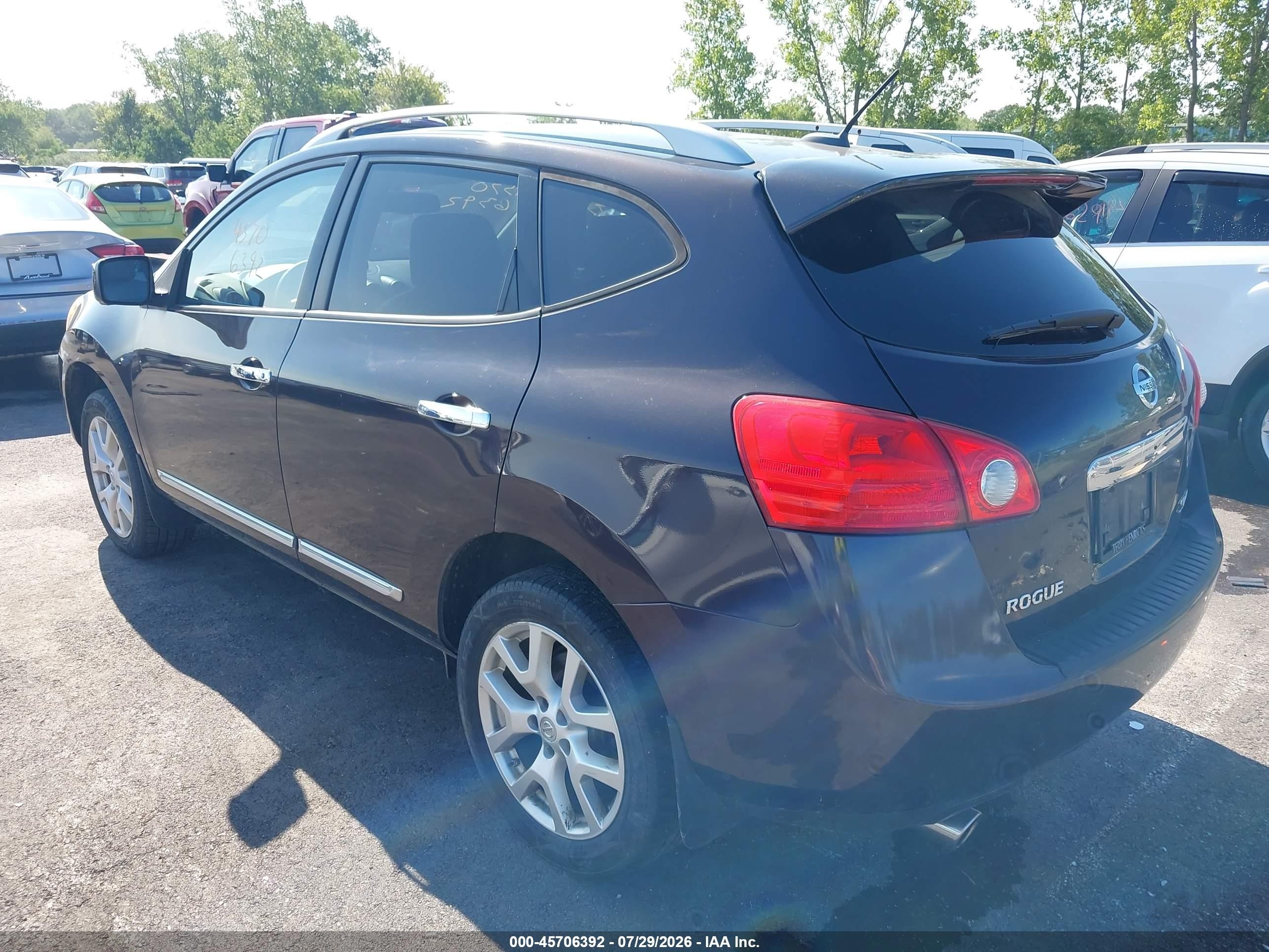 2012 Nissan Rogue Sv W/sl Pkg Black vin: JN8AS5MV0CW405430
