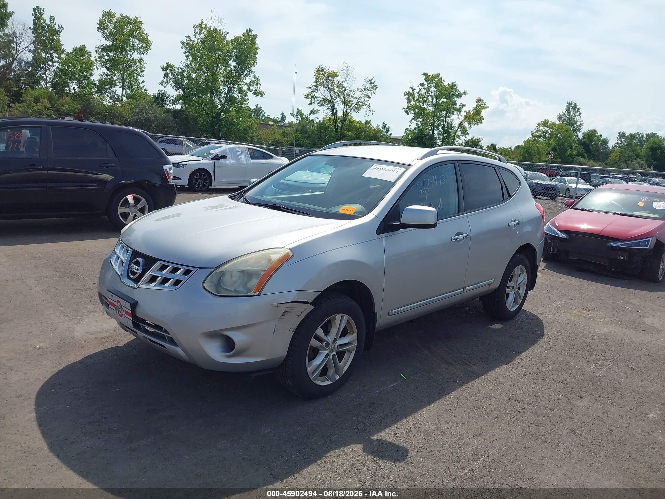 2012 Nissan Rogue Sv Silver vin: JN8AS5MV0CW712497