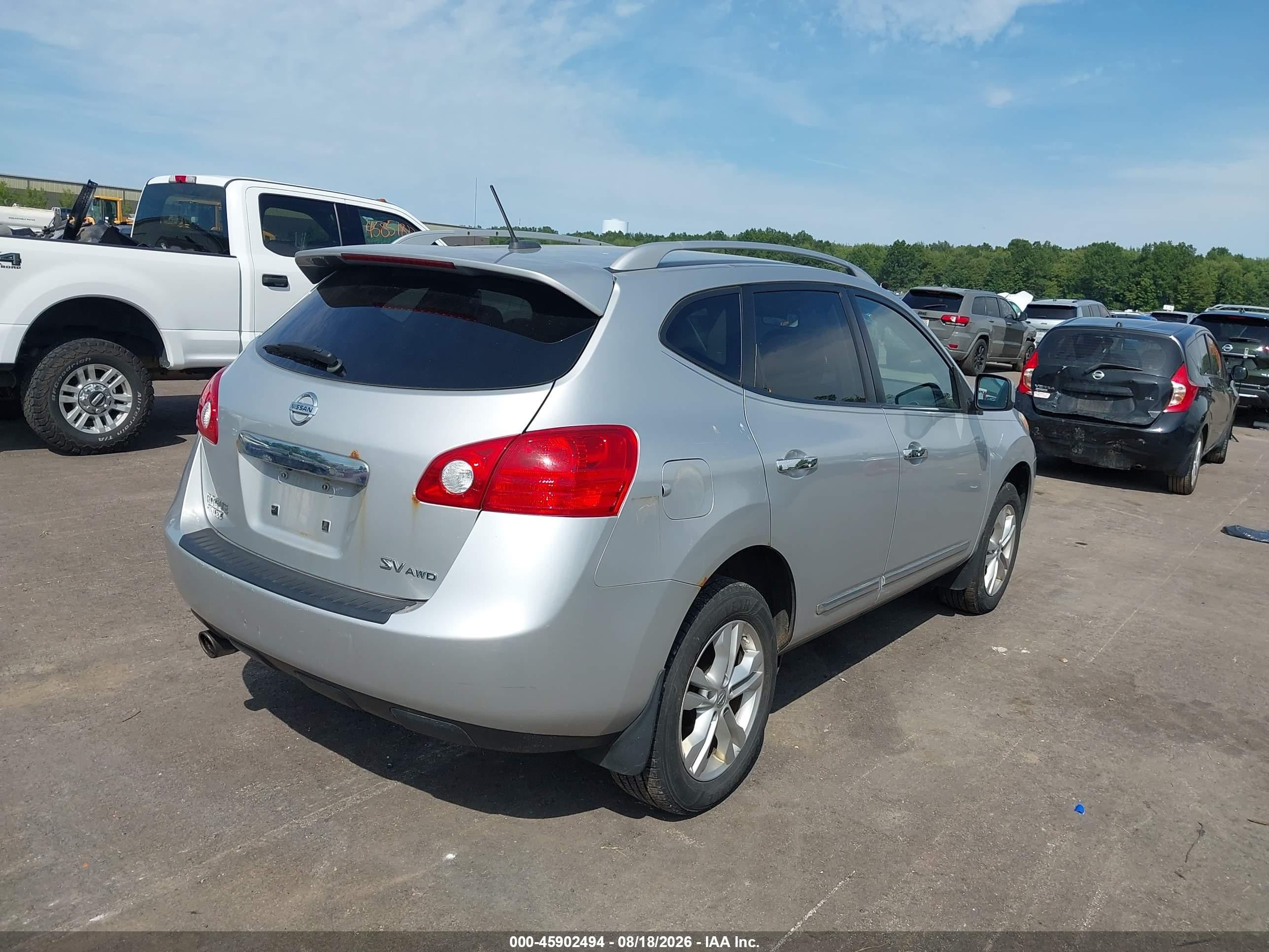 2012 Nissan Rogue Sv Silver vin: JN8AS5MV0CW712497