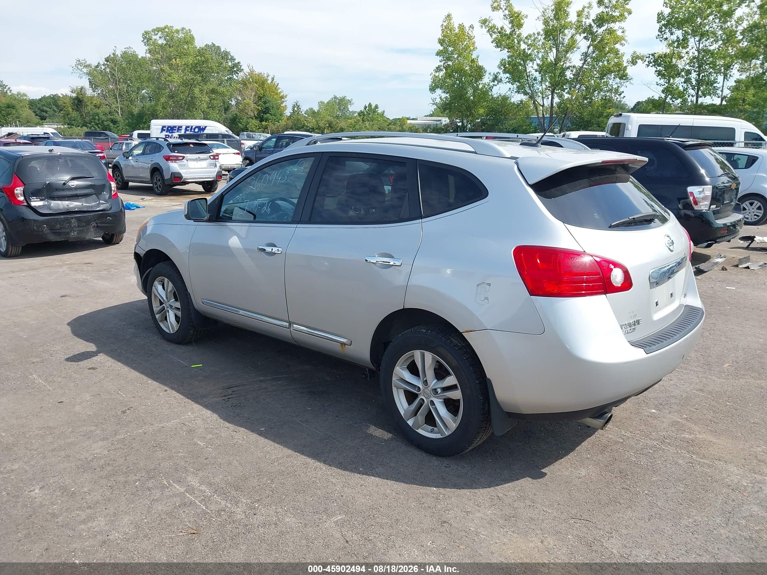 2012 Nissan Rogue Sv Silver vin: JN8AS5MV0CW712497