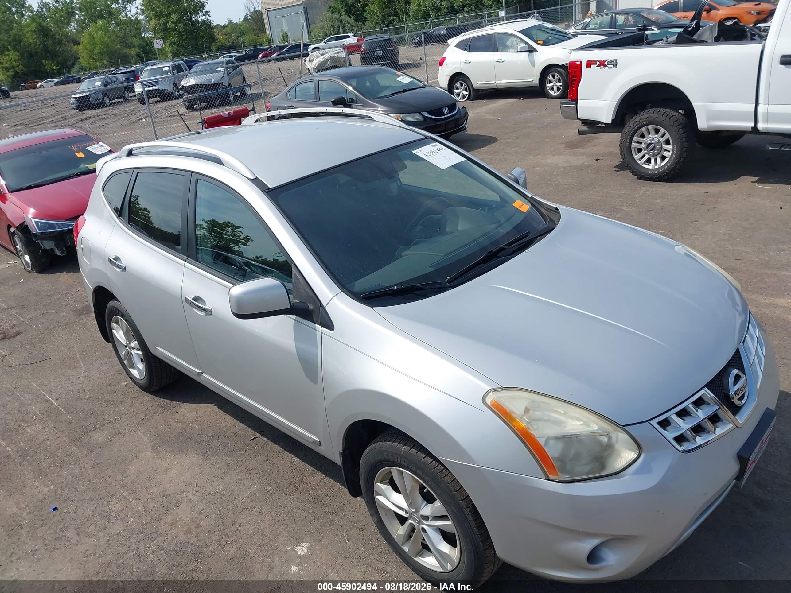 2012 Nissan Rogue Sv Silver vin: JN8AS5MV0CW712497