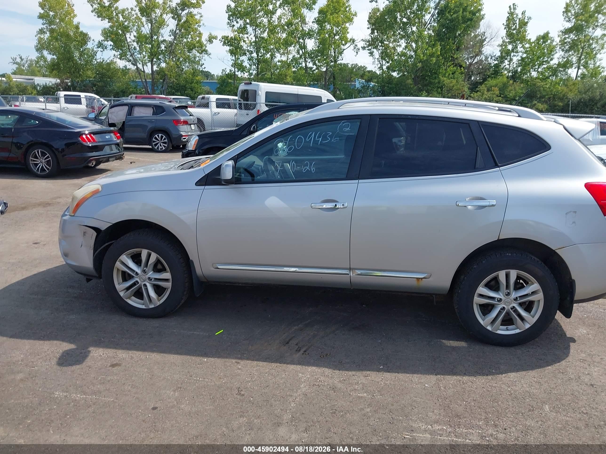 2012 Nissan Rogue Sv Silver vin: JN8AS5MV0CW712497