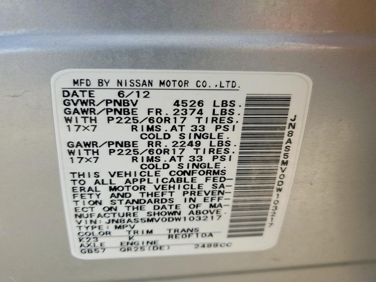 2013 Nissan Rogue S Silver vin: JN8AS5MV0DW103217