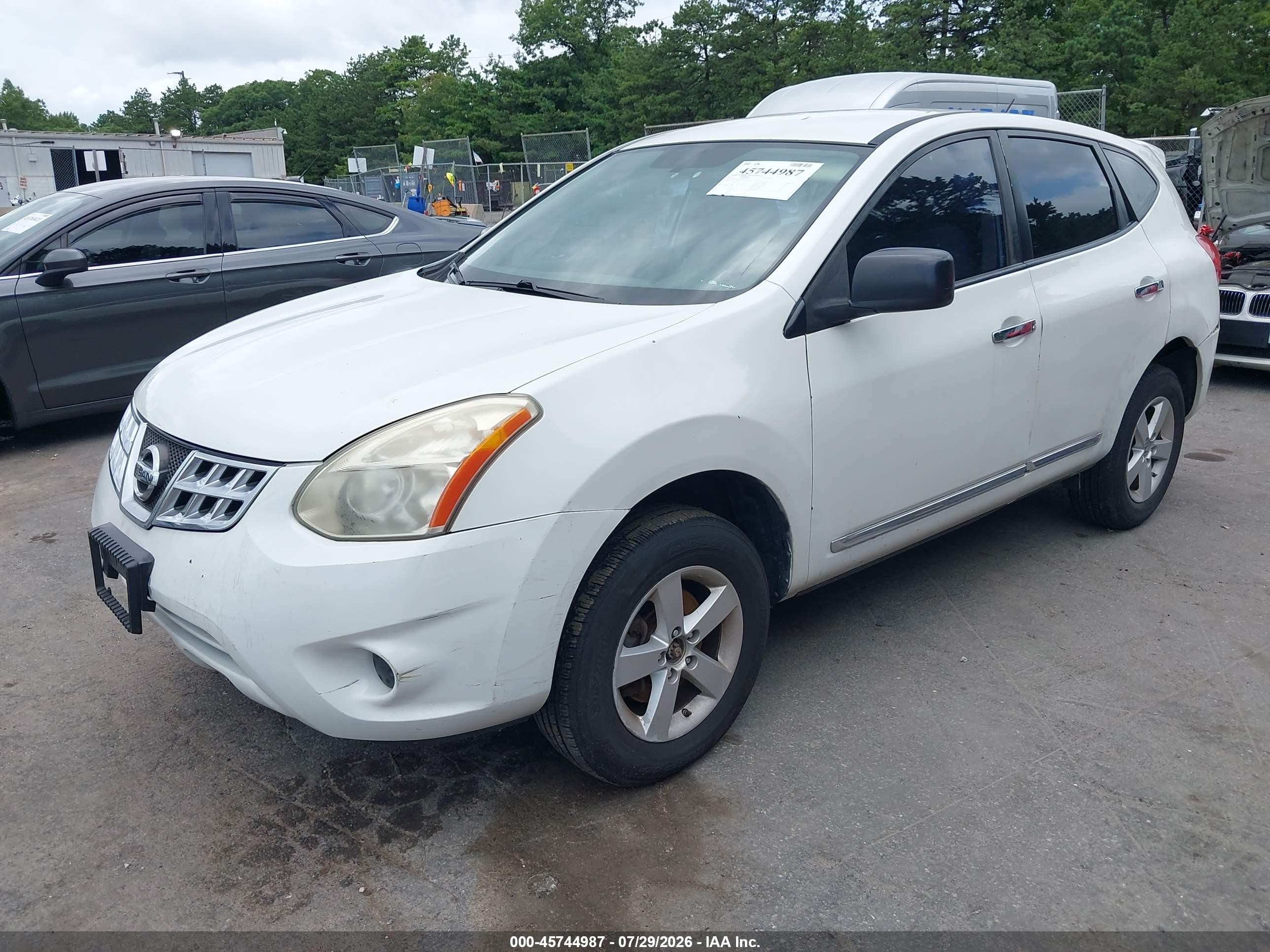 2013 Nissan Rogue S White vin: JN8AS5MV0DW121667