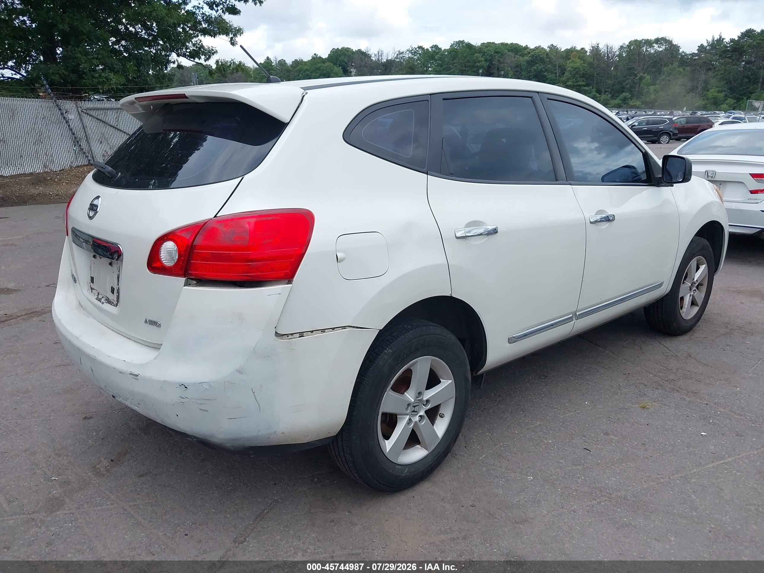 2013 Nissan Rogue S White vin: JN8AS5MV0DW121667