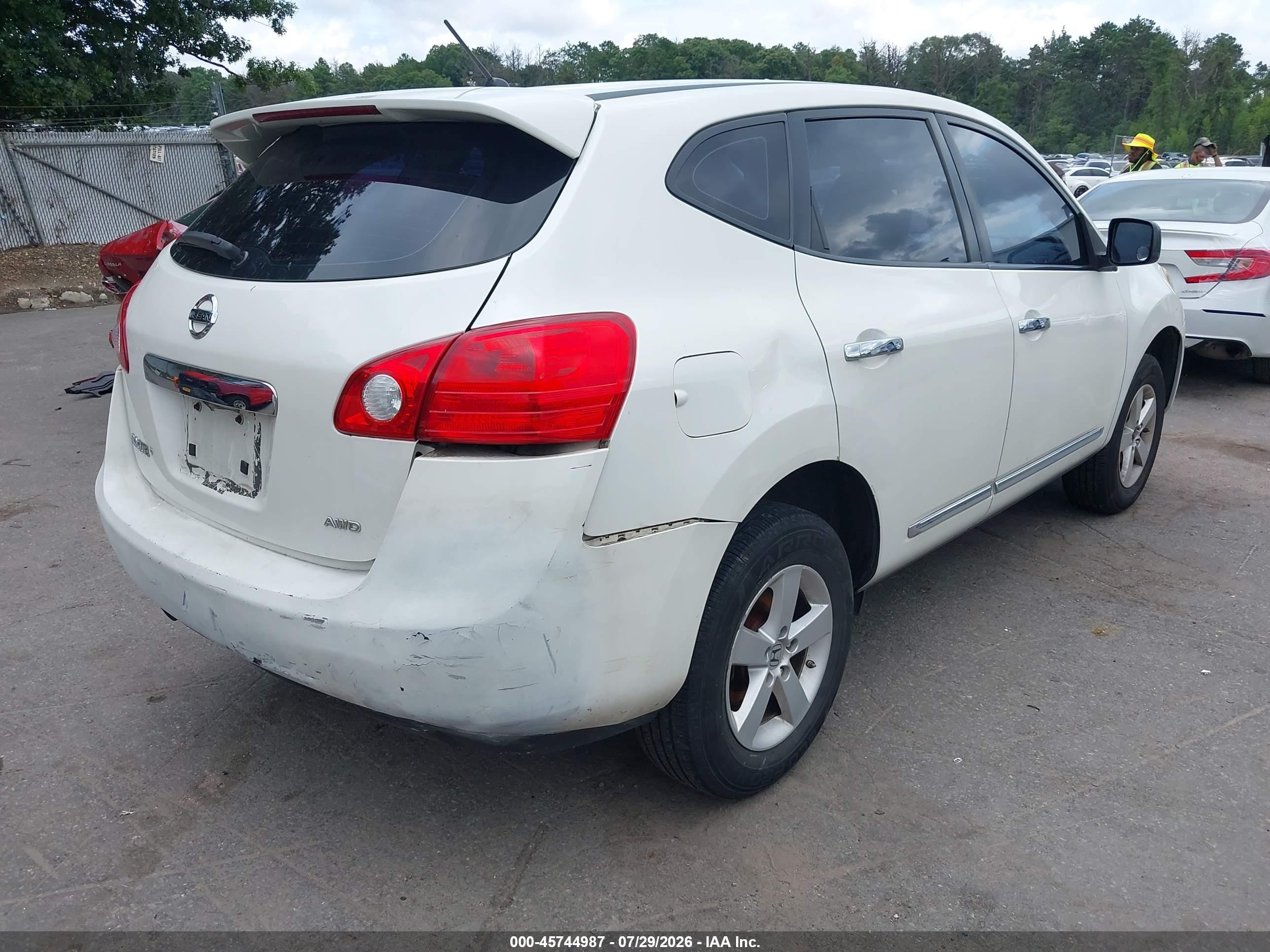 2013 Nissan Rogue S White vin: JN8AS5MV0DW121667