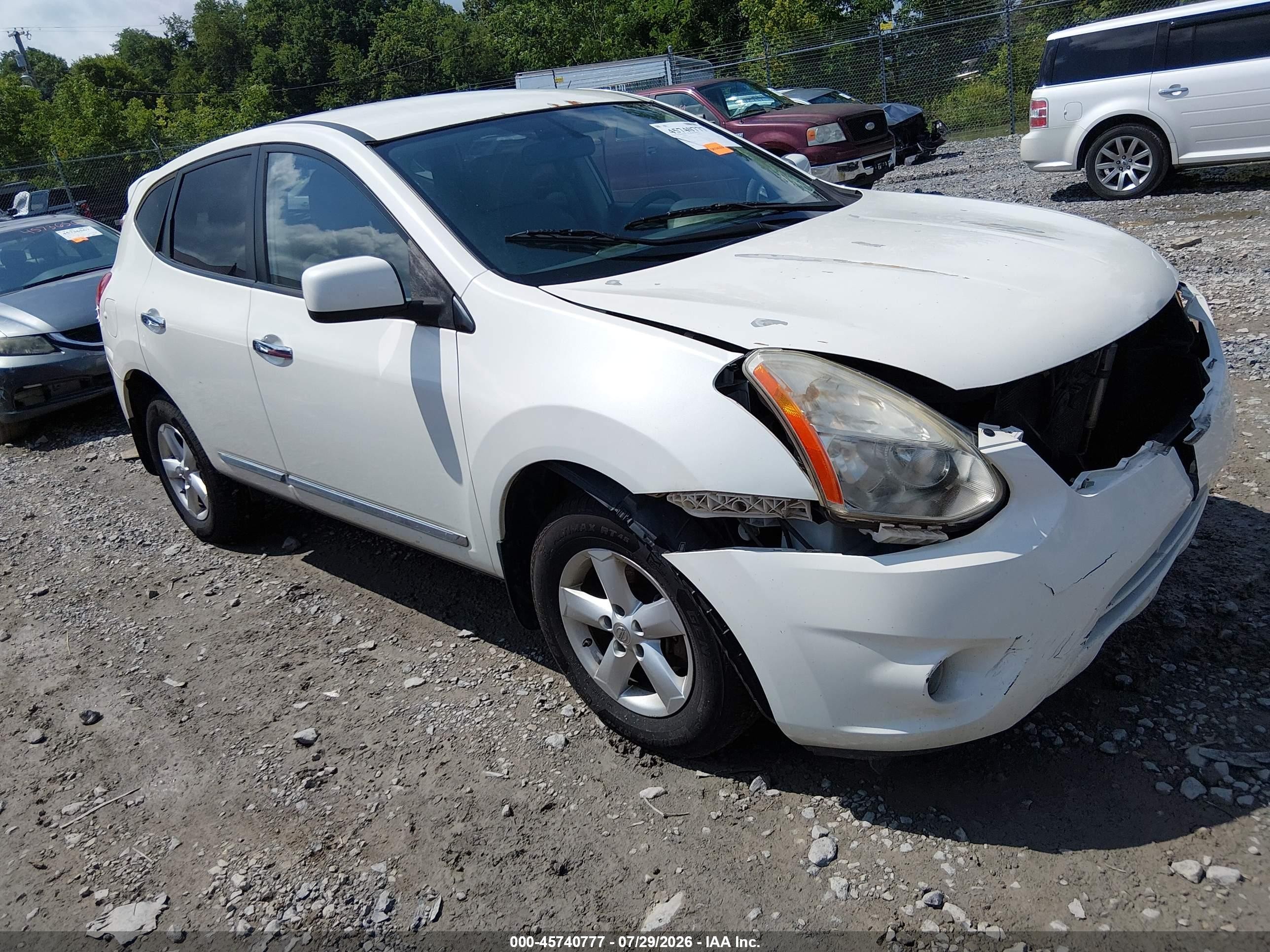 2013 Nissan Rogue S White vin: JN8AS5MV0DW660306