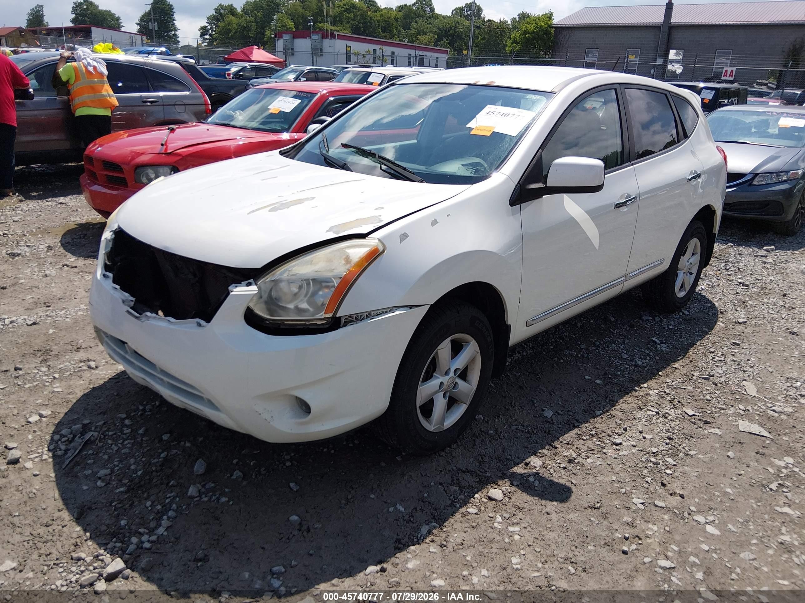 2013 Nissan Rogue S White vin: JN8AS5MV0DW660306