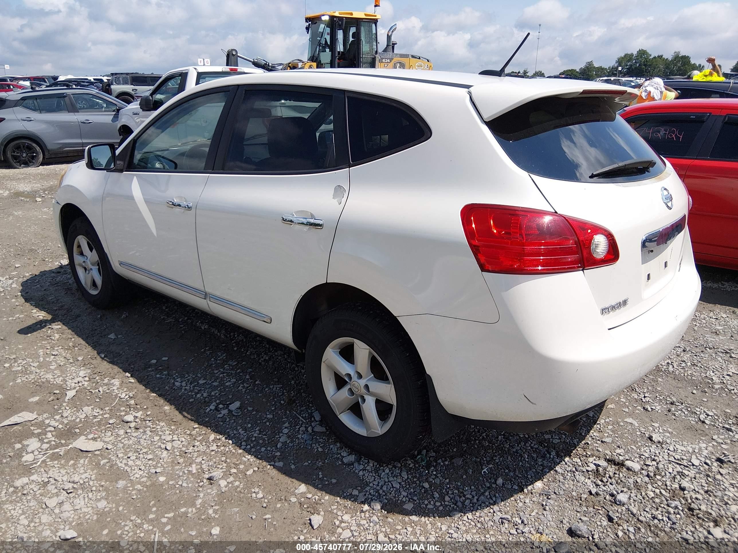 2013 Nissan Rogue S White vin: JN8AS5MV0DW660306