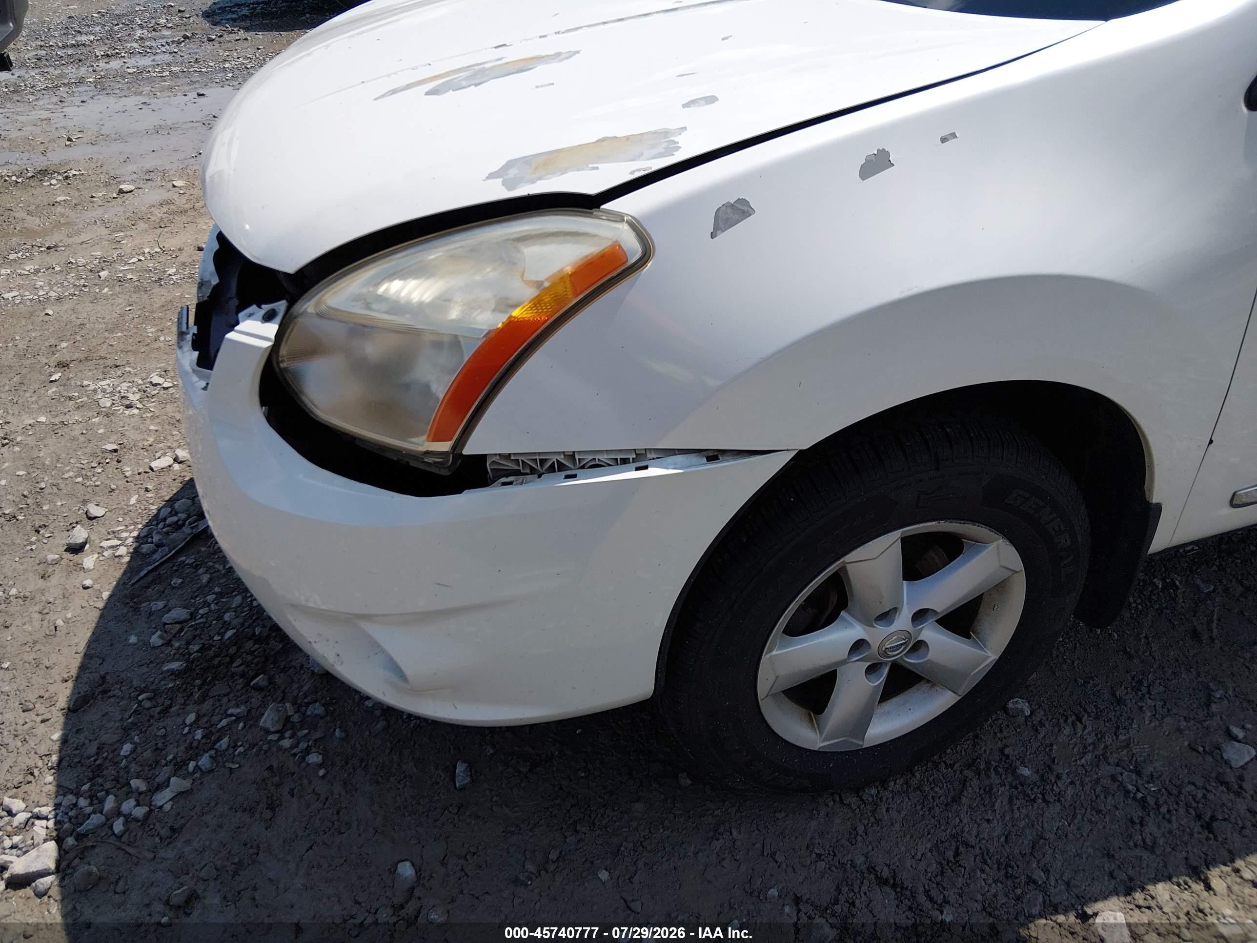 2013 Nissan Rogue S White vin: JN8AS5MV0DW660306